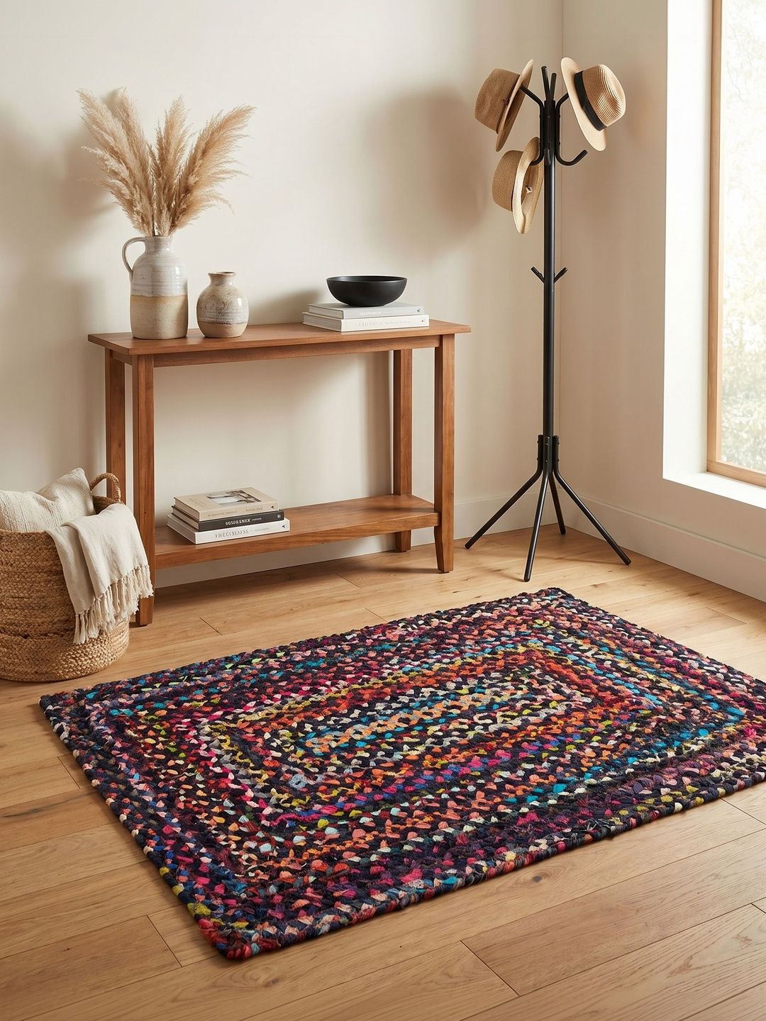 ASTERLANE Blue Abstract Handmade Cotton Carpet-picture-22