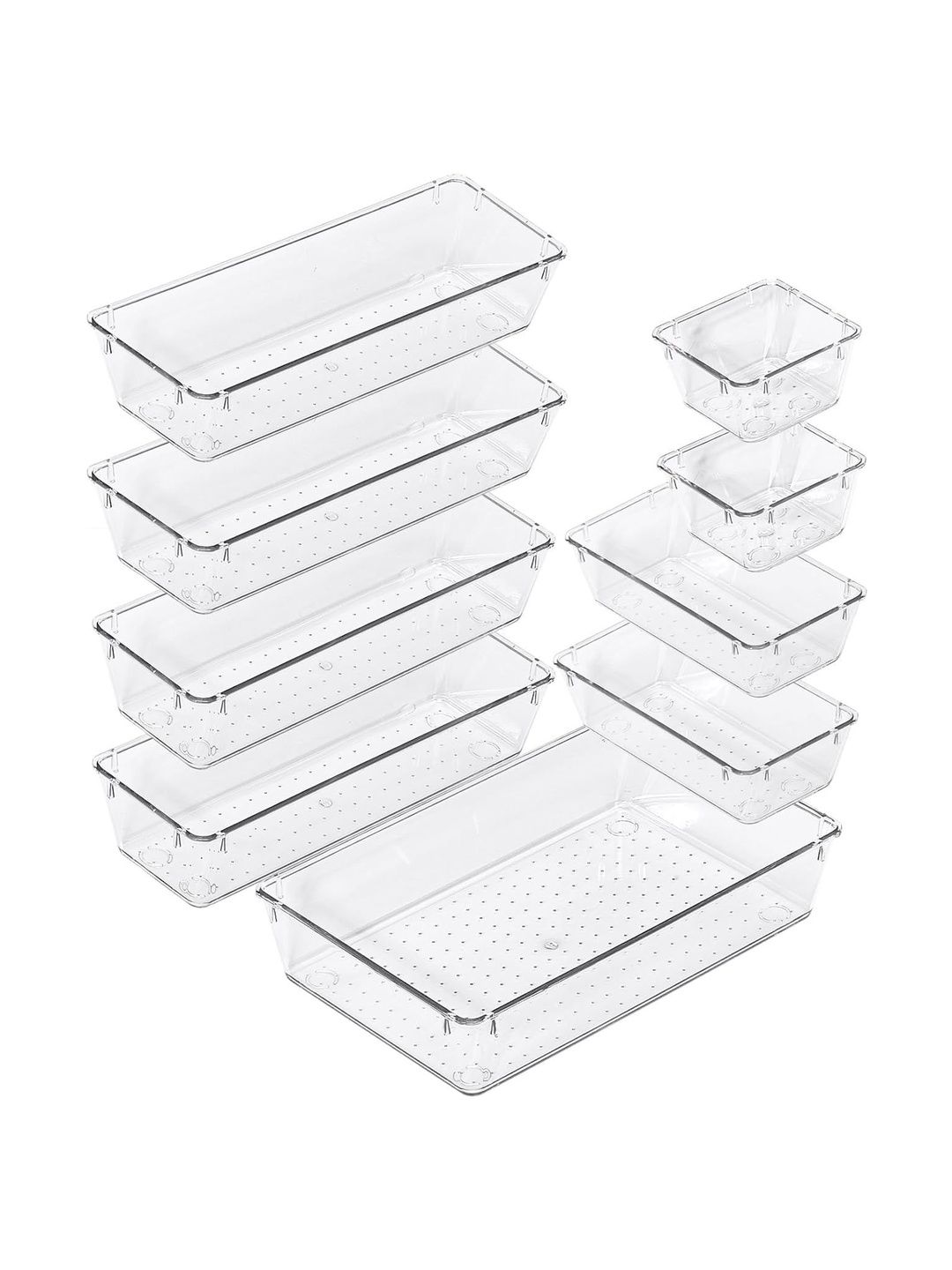 kepzell Transparent Set of 6 Regular Drawer Organiser Organisers-image-17