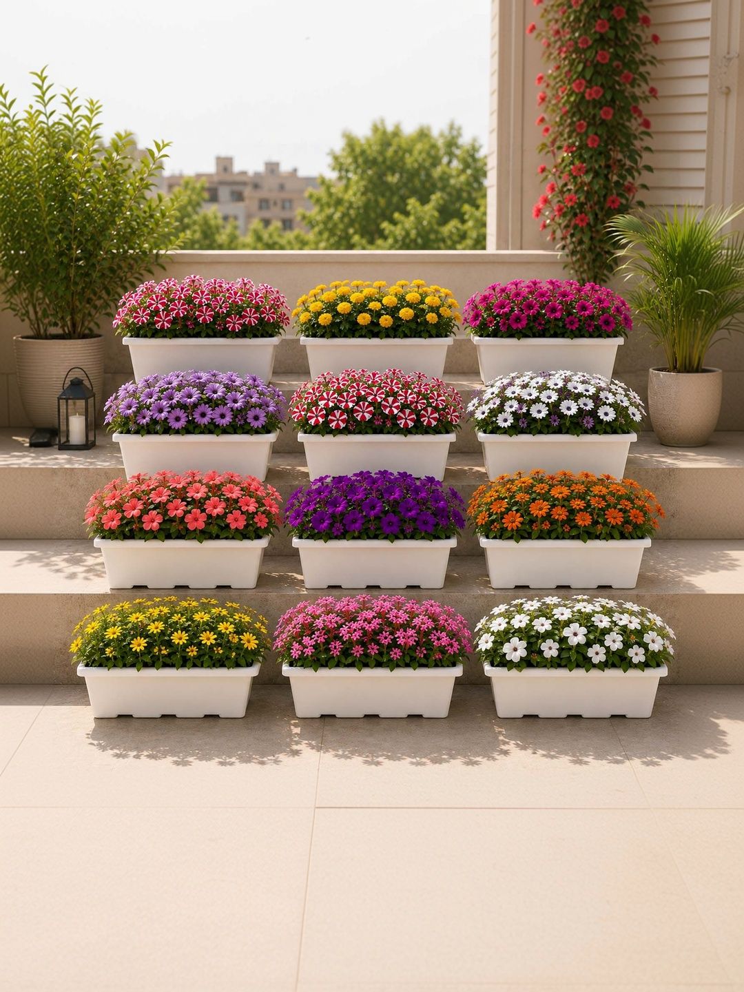 Go Hooked Jupiter 12Pcs White Rectangular Window Planters-picture-51