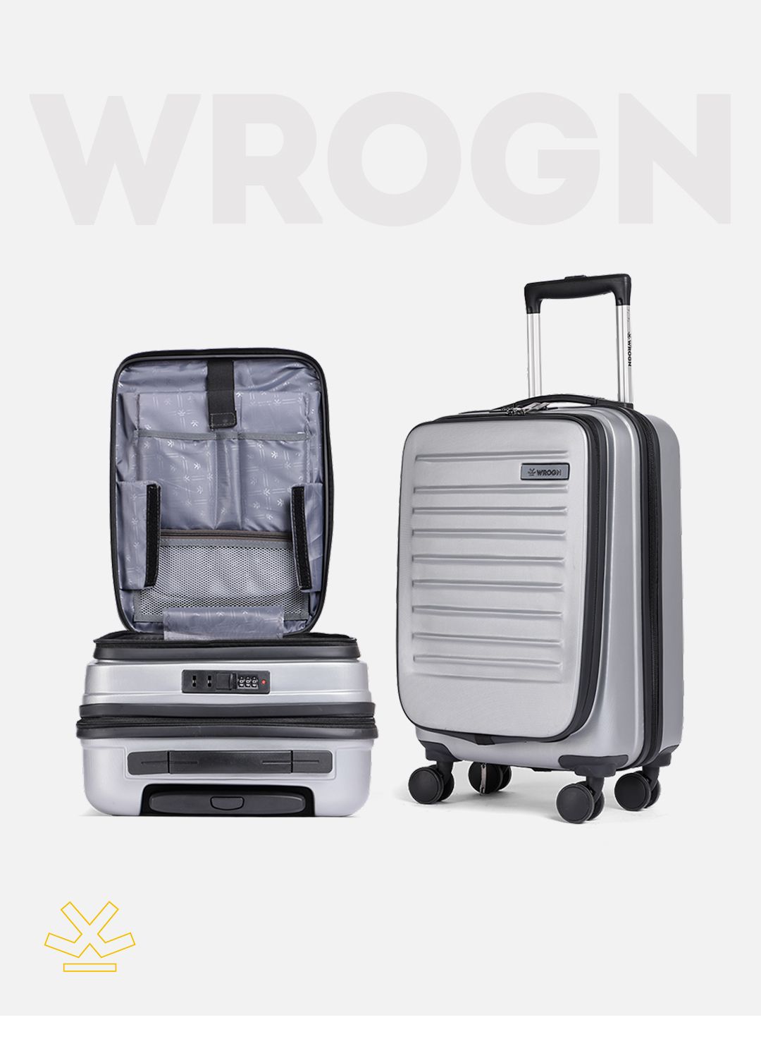 wrogn WRONG Textured Hard Cabin Suitcase Trolley Bag- 50L-picture-14