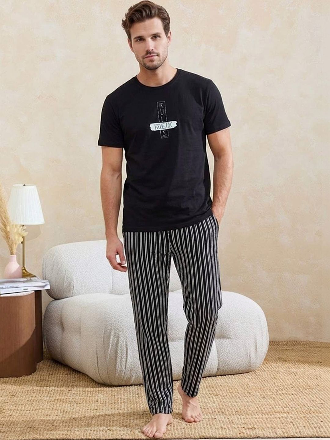 Trendyol Men Printed Night suit-picture-21