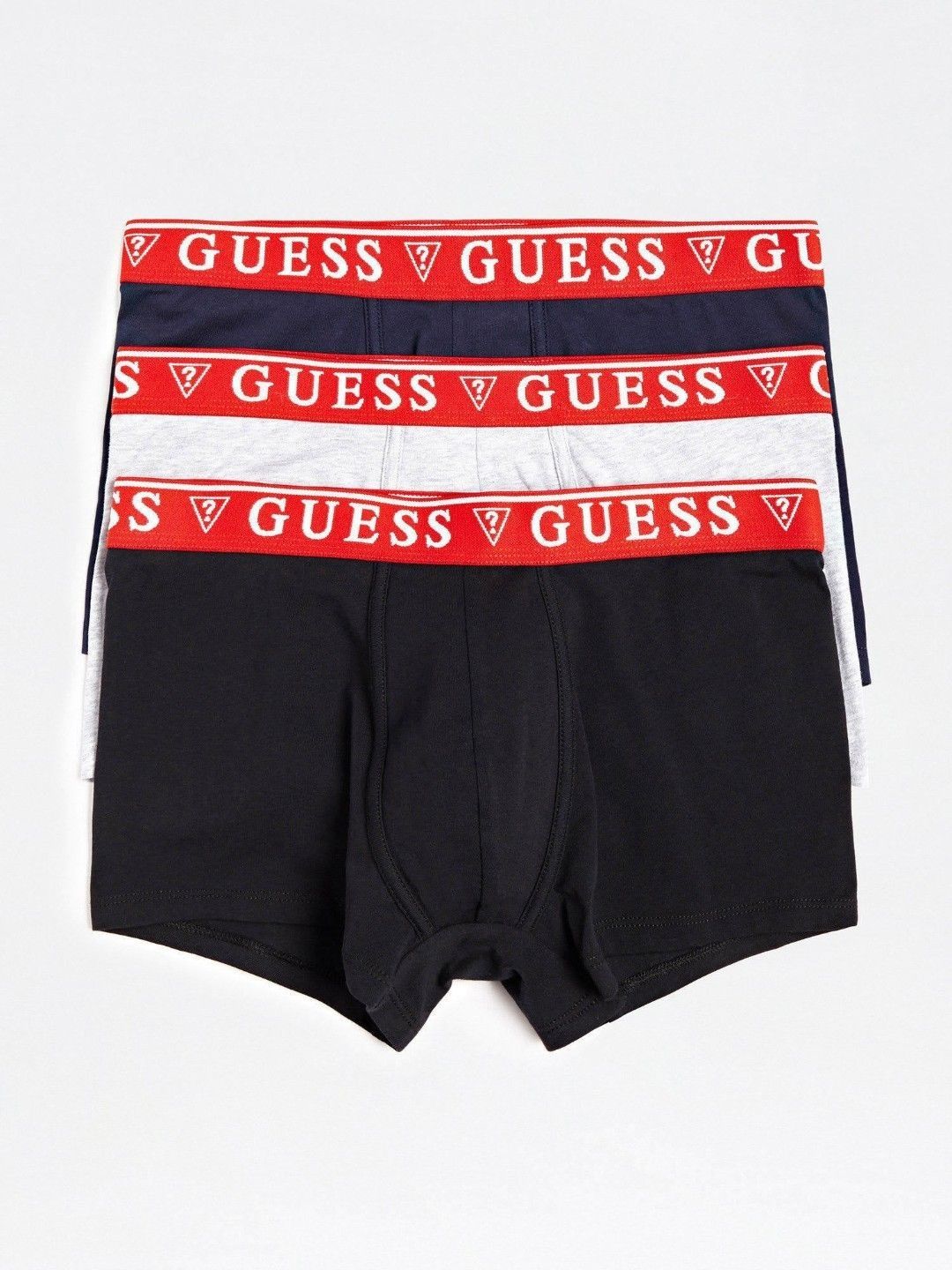 GUESS Pack of 3 Cotton Blend Assorted Solid Trunks-picture-40