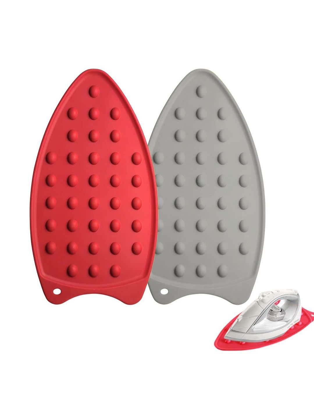 MAYCREATE Multicoloured & Red 2 piece Textured Rubber Bathroom Accessories-picture-36