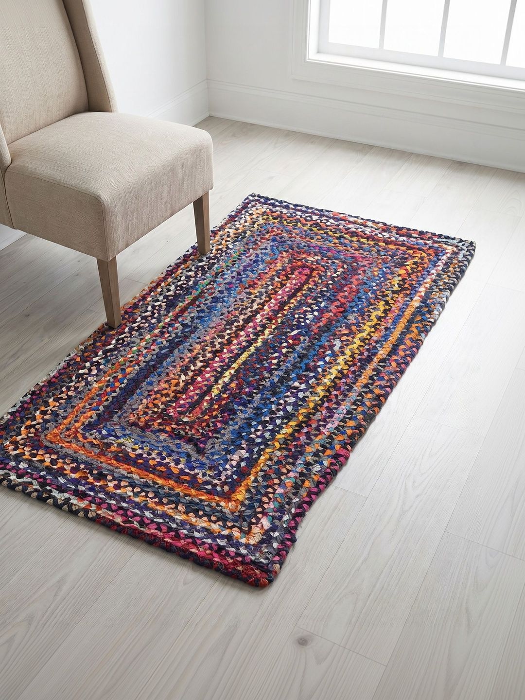 ASTERLANE Blue Abstract Handmade Cotton Carpet-picture-44