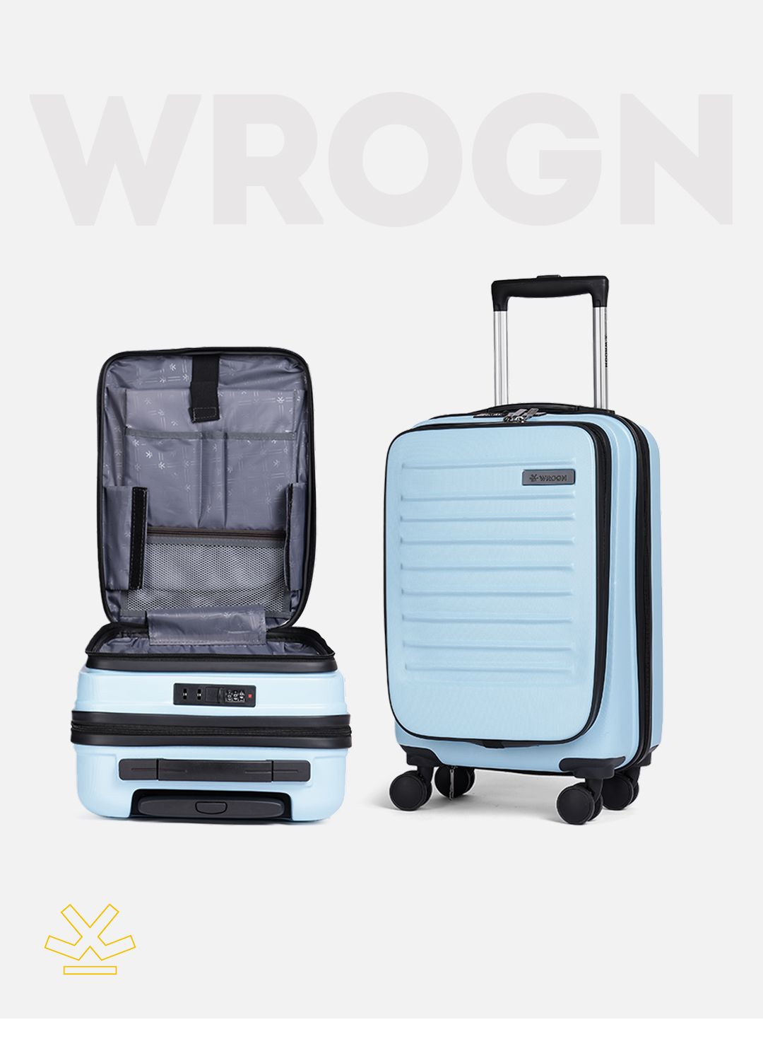 wrogn WRONG Textured Hard Cabin Suitcase Trolley Bag- 50L-picture-51