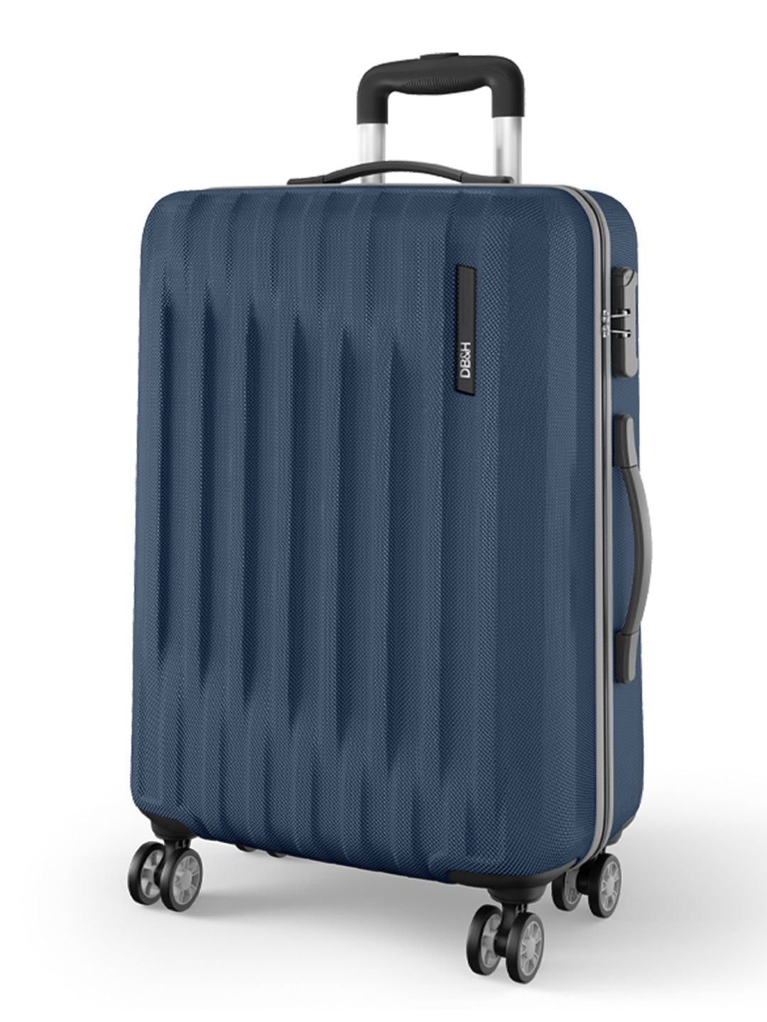 DB&H Cleo Blue Polycarbonate 8 Wheel Hard Sided Large Trolley Bag Suitcase 79cm-image-6