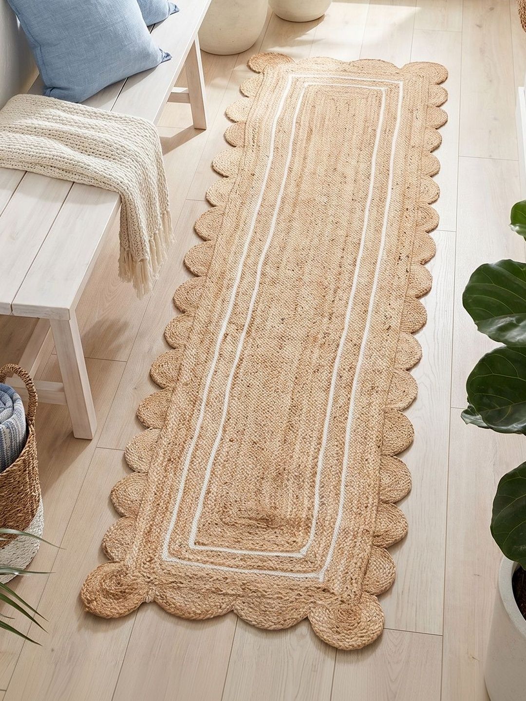 ASTERLANE Brown Striped Handmade Cotton Carpet-picture-19