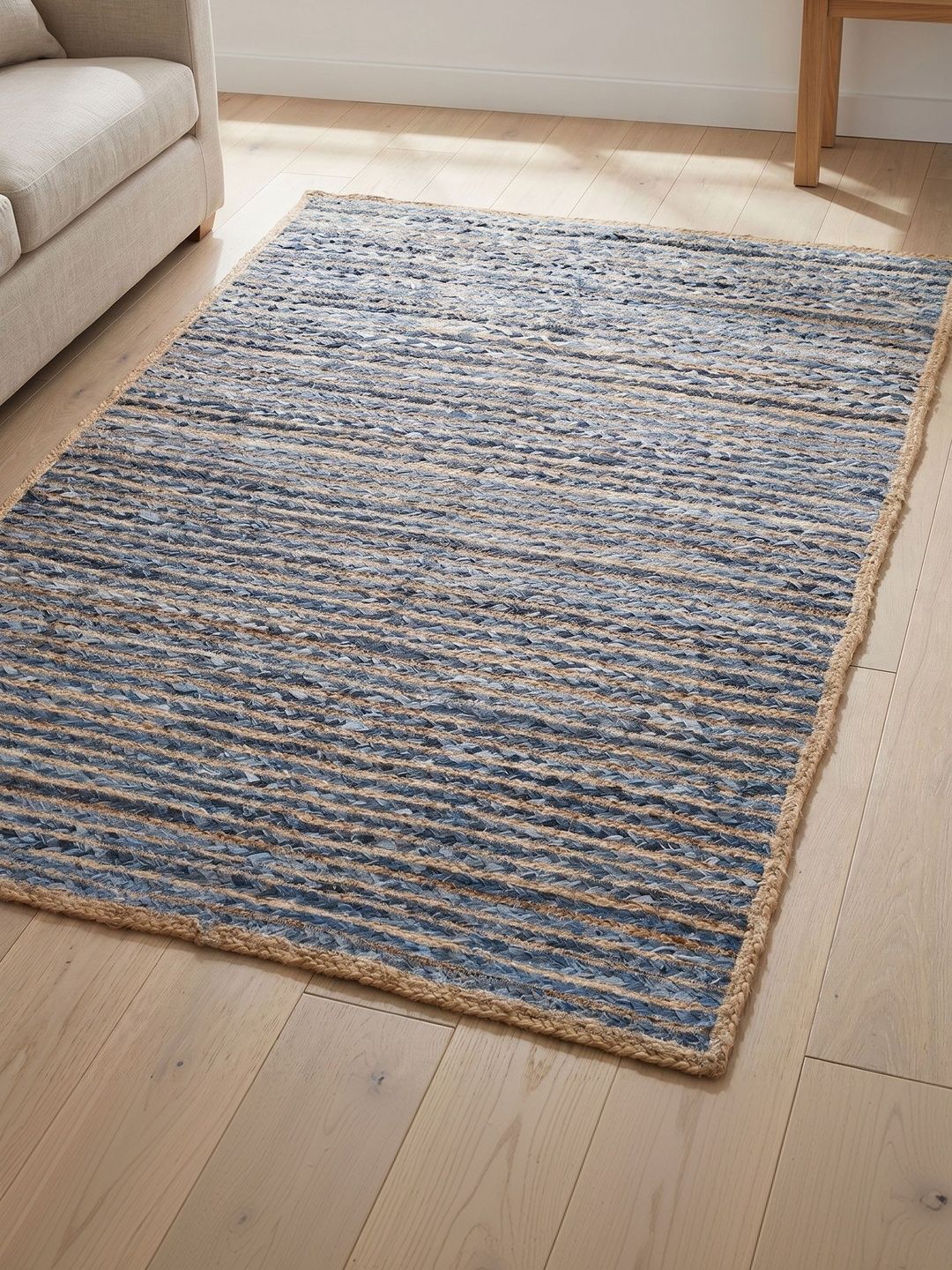 ASTERLANE Brown Striped Handmade Cotton Carpet-picture-46