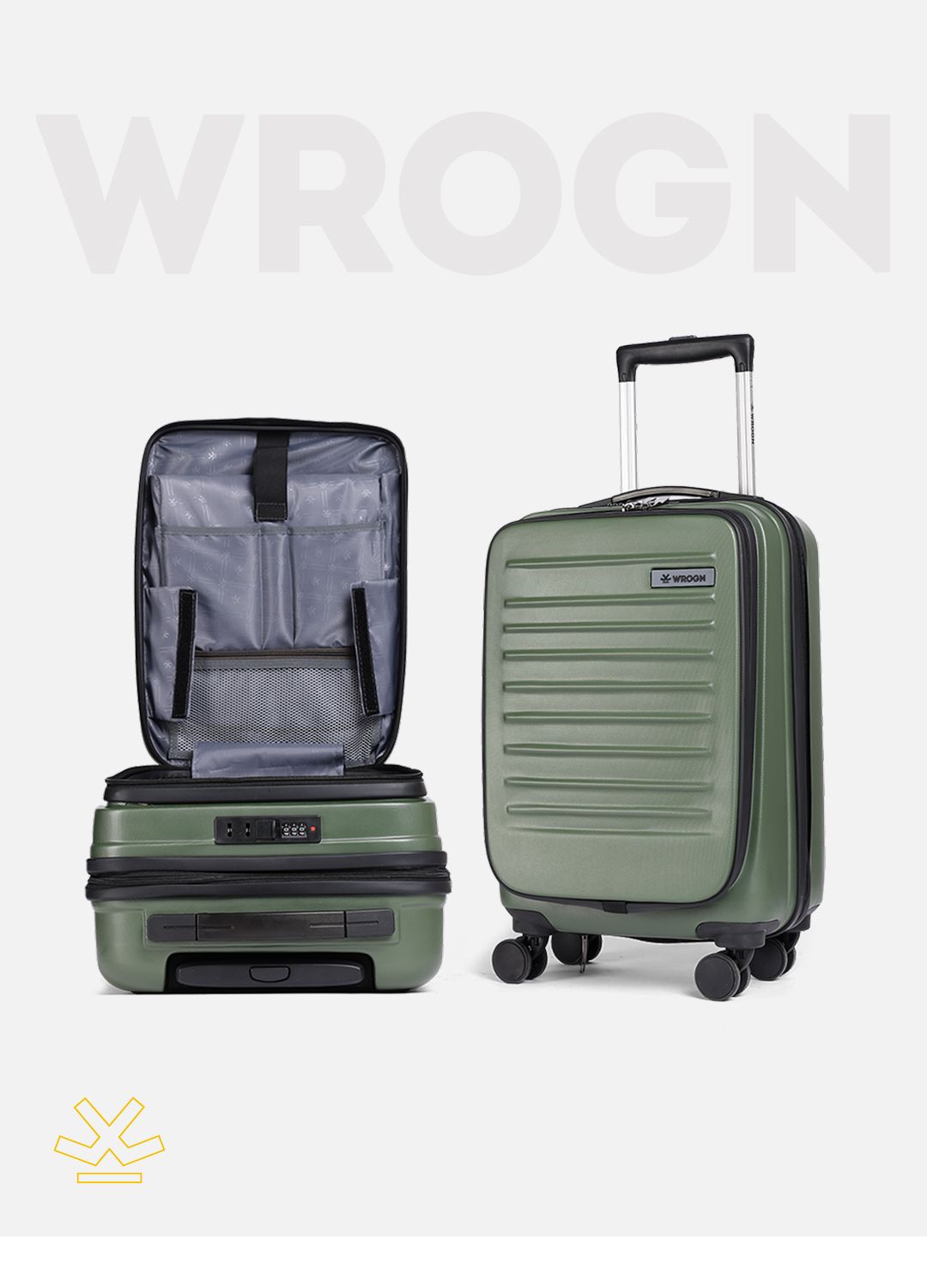 wrogn WRONG Textured Hard Cabin Suitcase Trolley Bag- 50L-picture-44