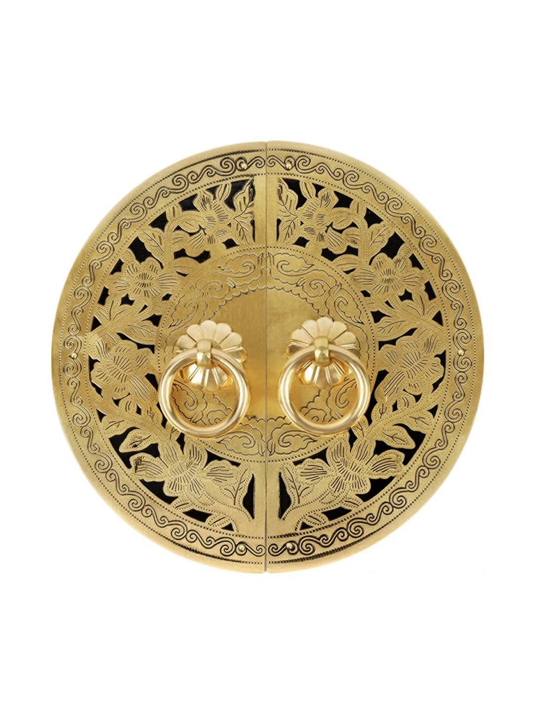 MAYCREATE Gold-Toned & Gold-Toned Floral Brass-picture-13