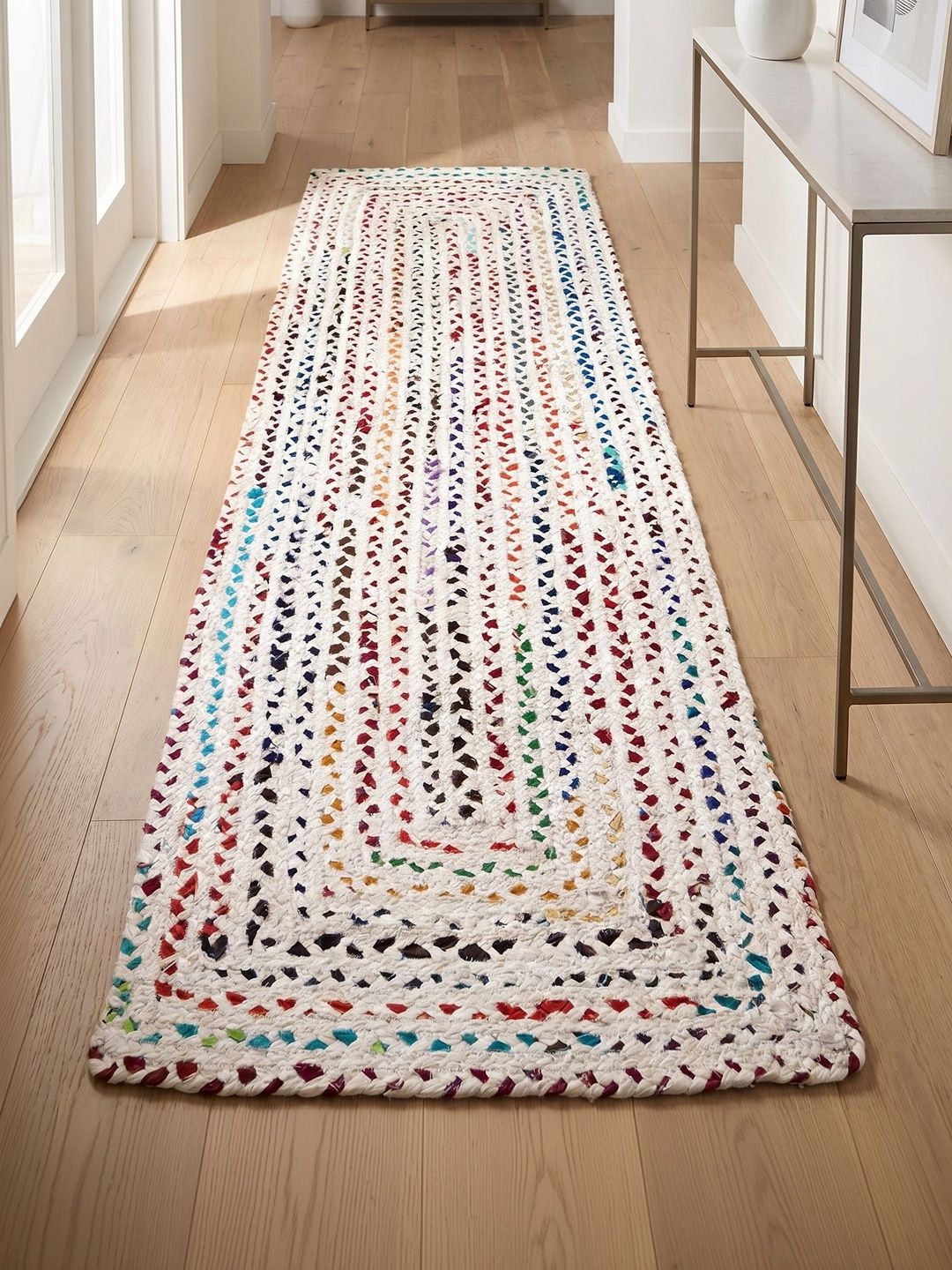 ASTERLANE White Abstract Handmade Cotton Carpet-picture-33