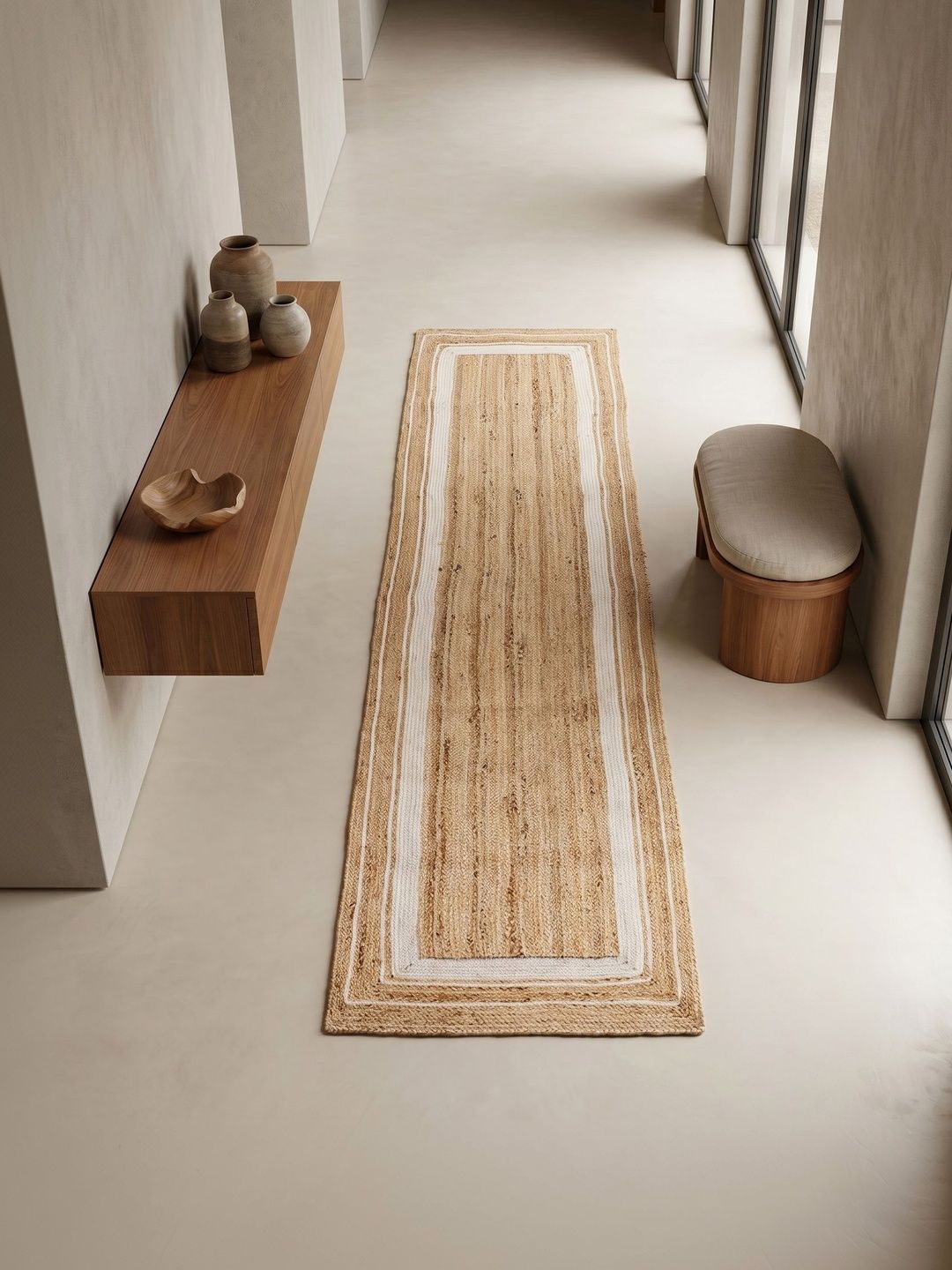 ASTERLANE Brown Striped Handmade Cotton Carpet-picture-58