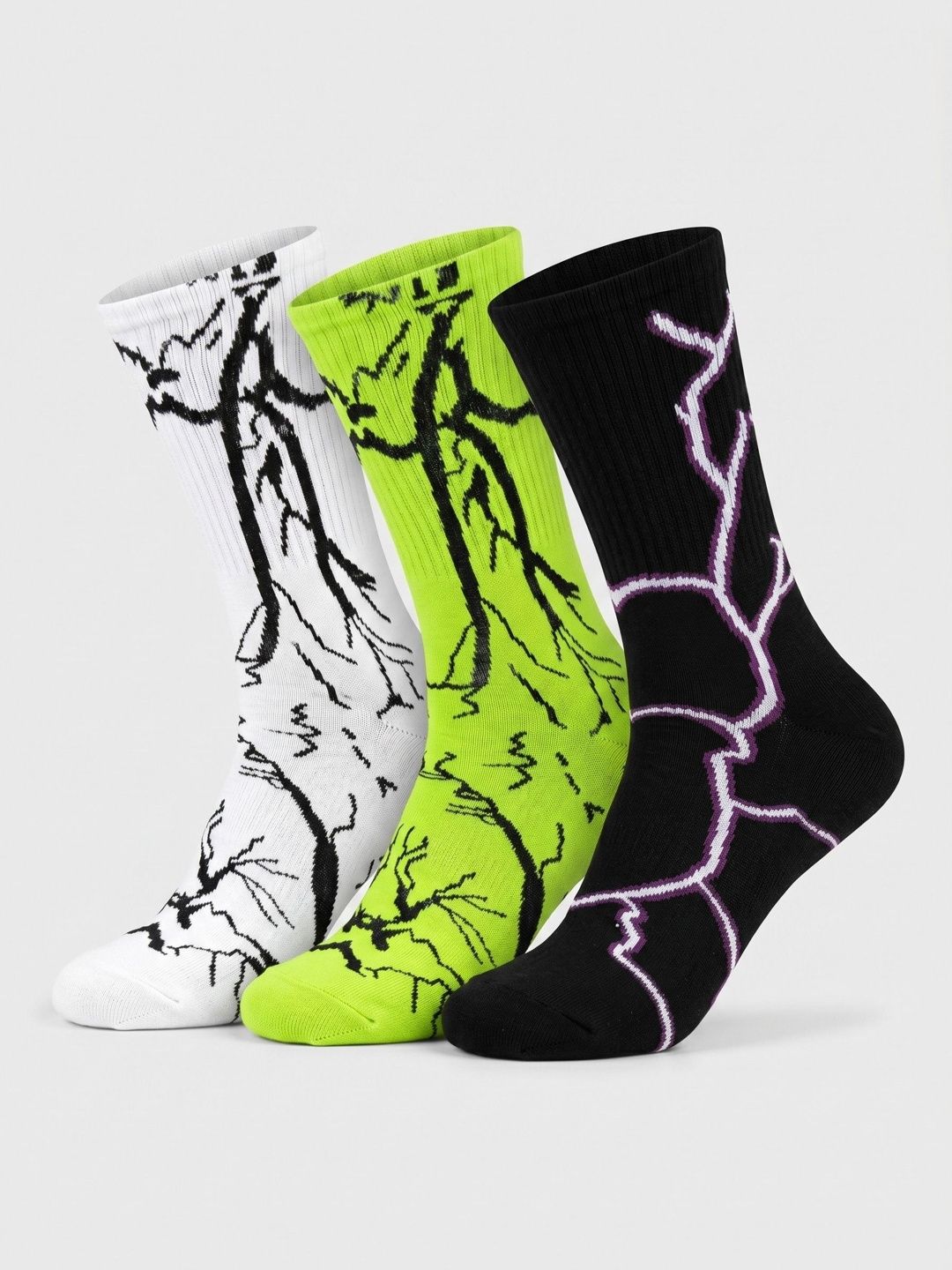 Moda Rapido Men Pack of 3 Cotton Blend Patterned Calf Length Socks