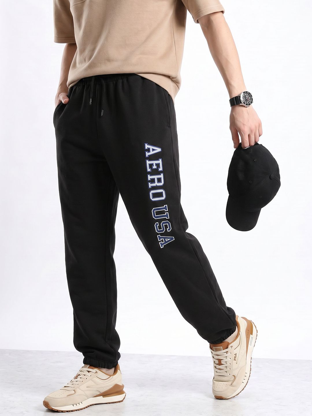 Aeropostale Men Brand Logo Printed Track Pants-image-9