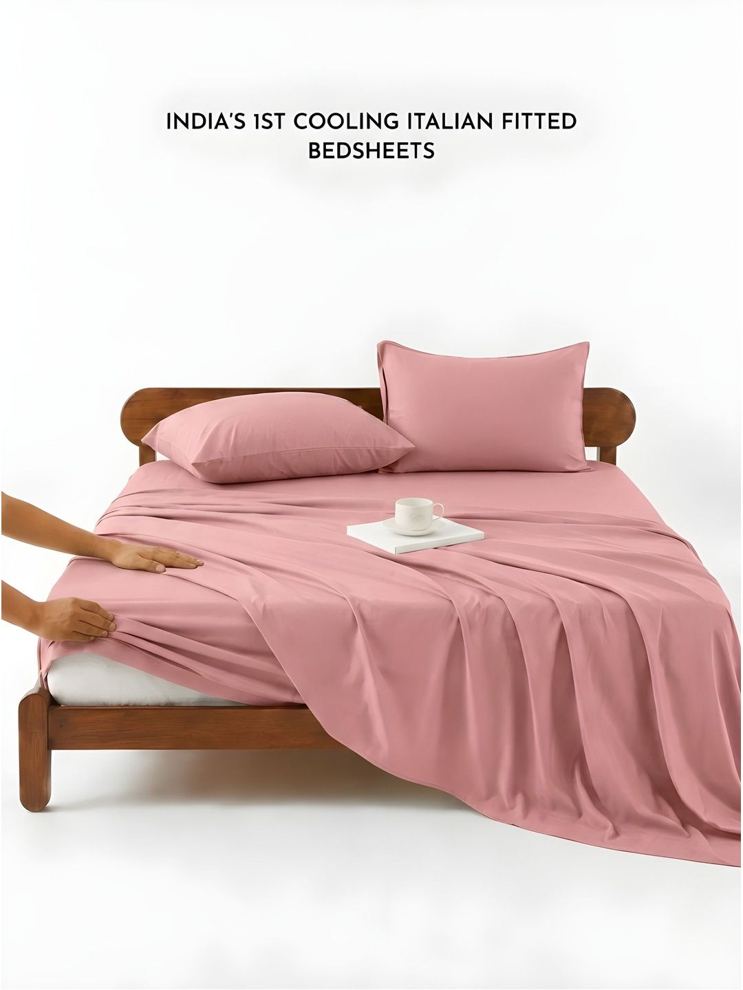 Zarf Pink 350 TC King Bedsheet with 2 Pillow Covers-picture-20