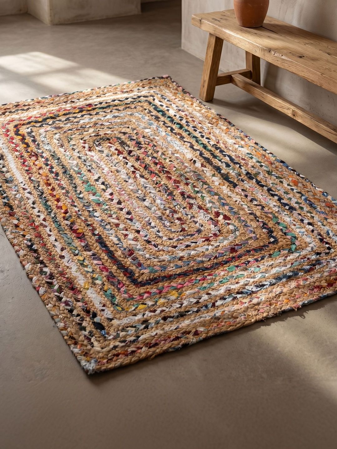ASTERLANE Brown Abstract Handmade Cotton Carpet-picture-24
