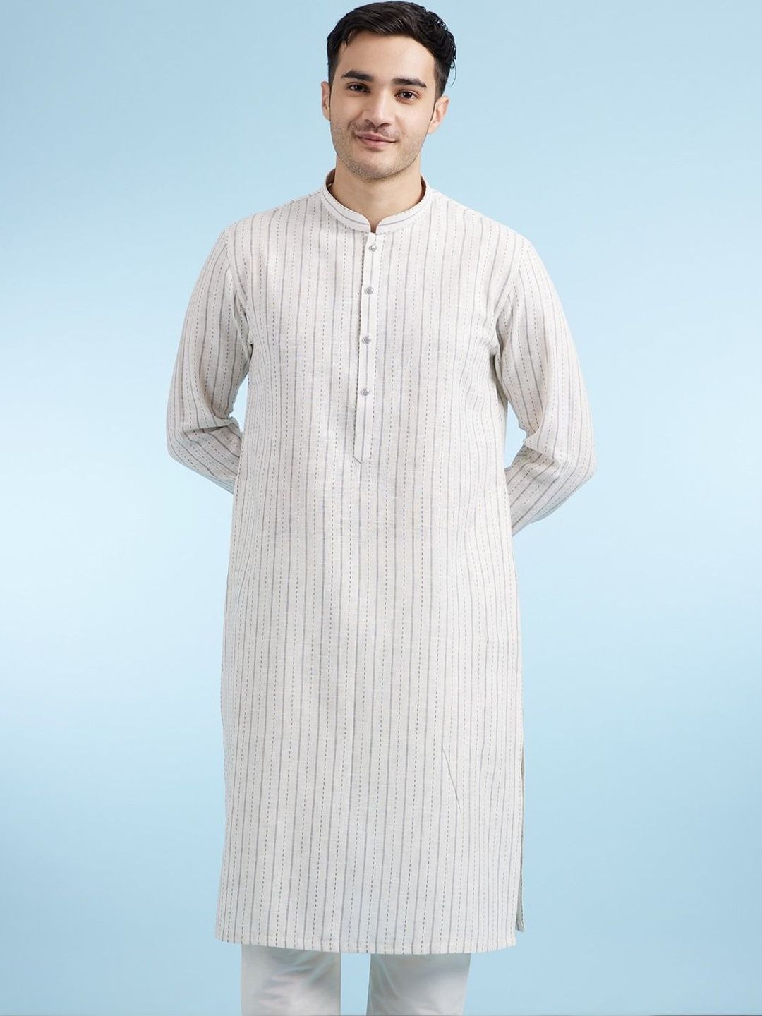 Diwas by Manyavar Men Striped Kurta-picture-30