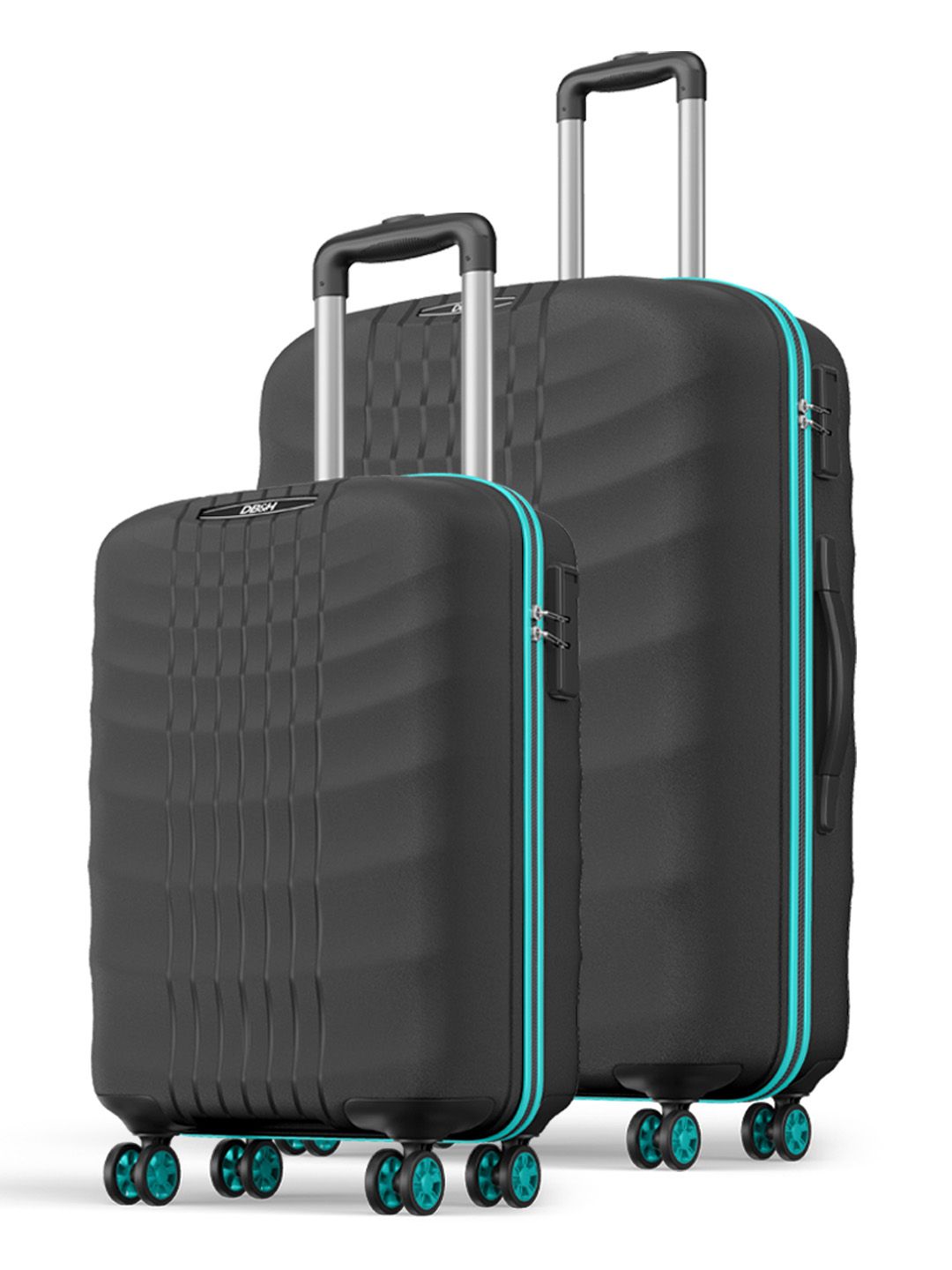 DB&H Set Of 2 Vion Textured Hard Sided Cabin, Medium Suitcase - 116 L-image-22