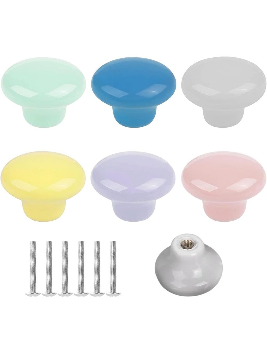 MAYCREATE Multicoloured & Multicoloured 6 piece Solid Ceramic-image-48