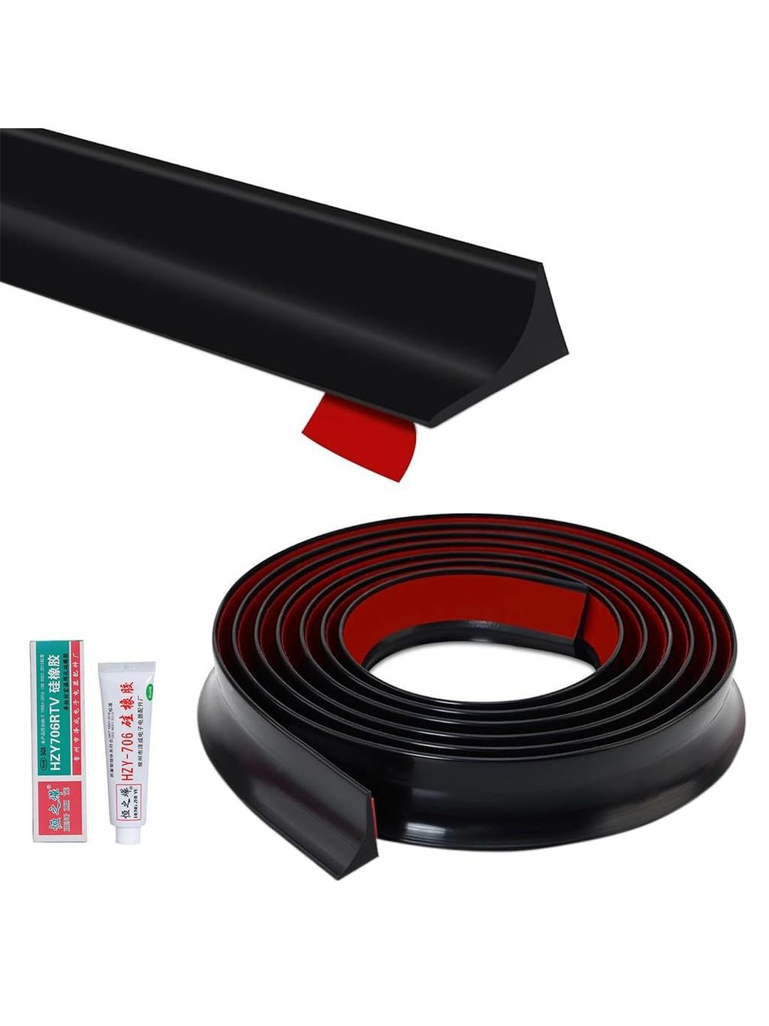 MAYCREATE Black & Black Solid Rubber Bathroom Accessories-image-20