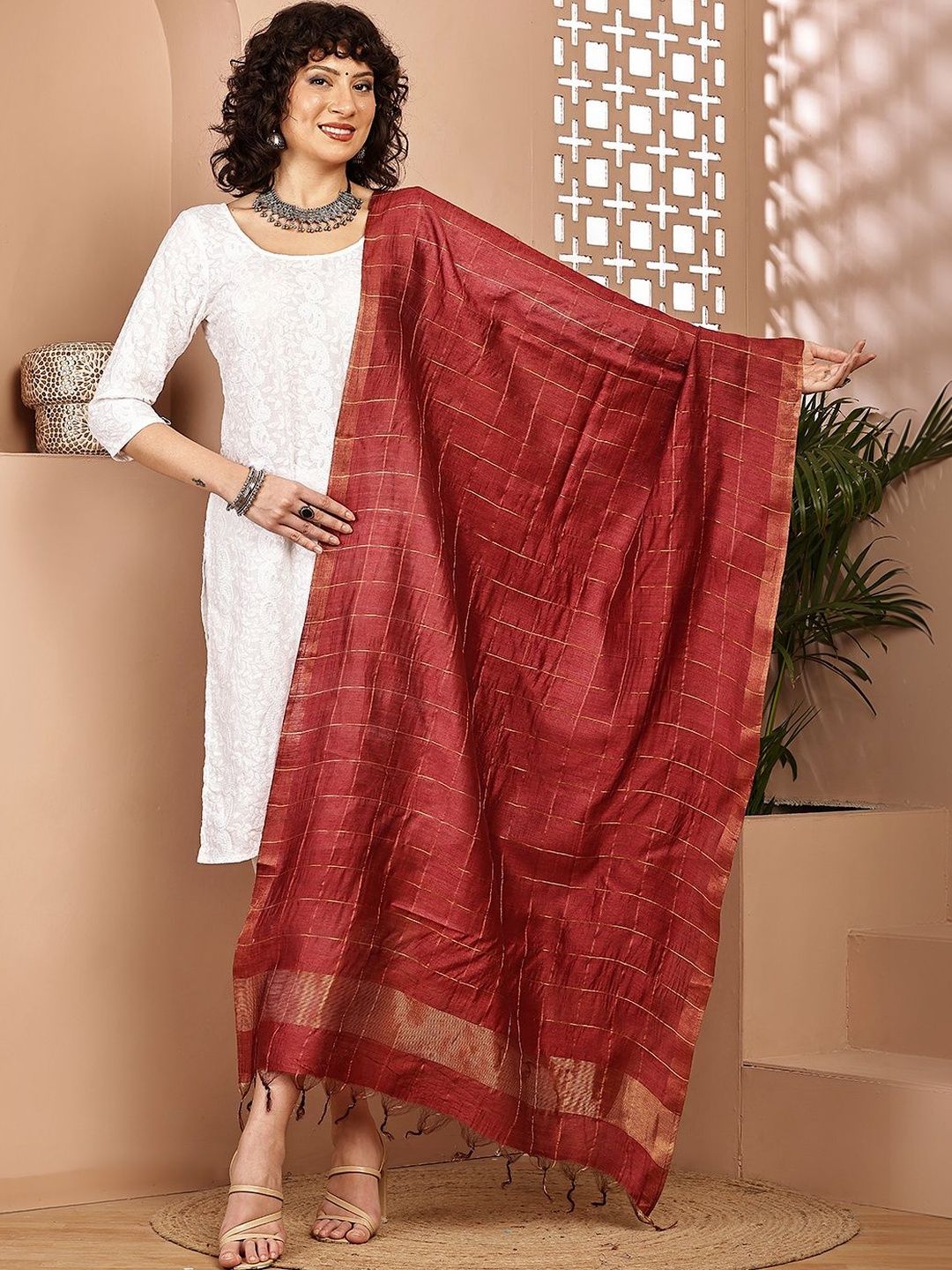 Bunkraft Woven Design Dupatta-picture-46