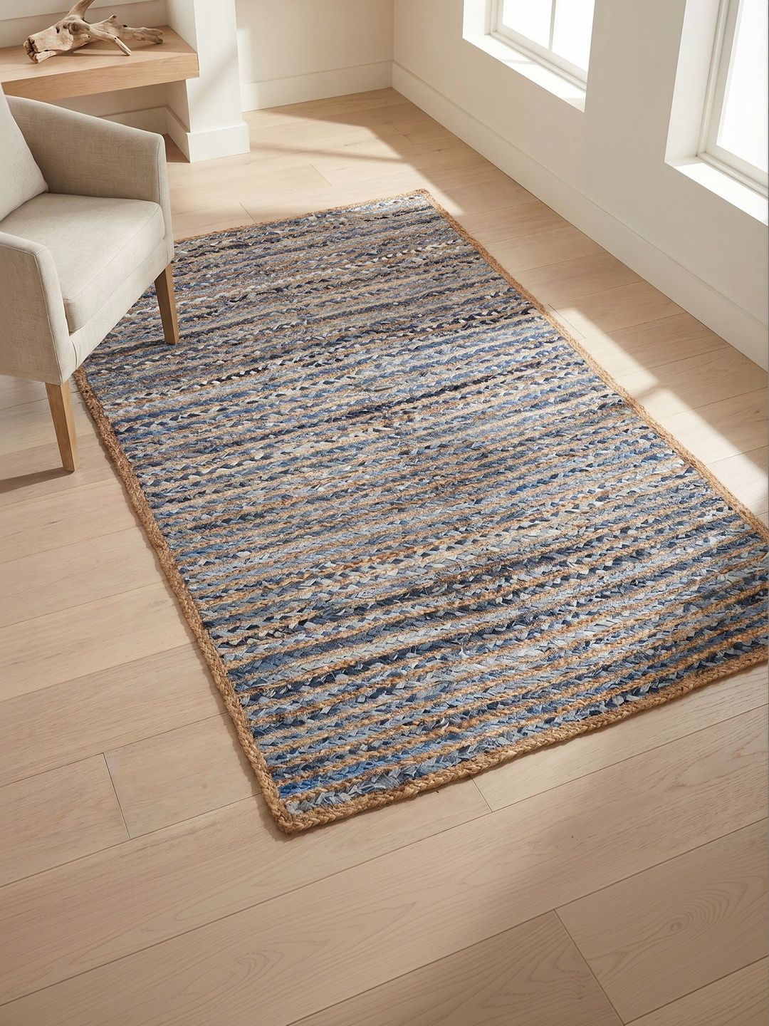ASTERLANE Brown Striped Handmade Cotton Carpet-picture-41
