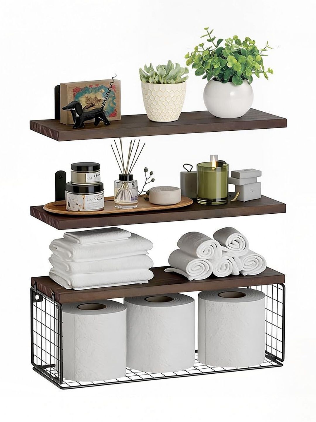 MAYCREATE Brown & Brown 3 piece Solid Wood-picture-19