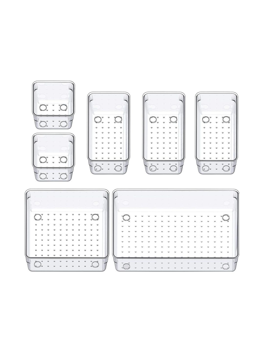 kepzell Transparent Set of 6 Regular Drawer Organiser Organisers-image-19