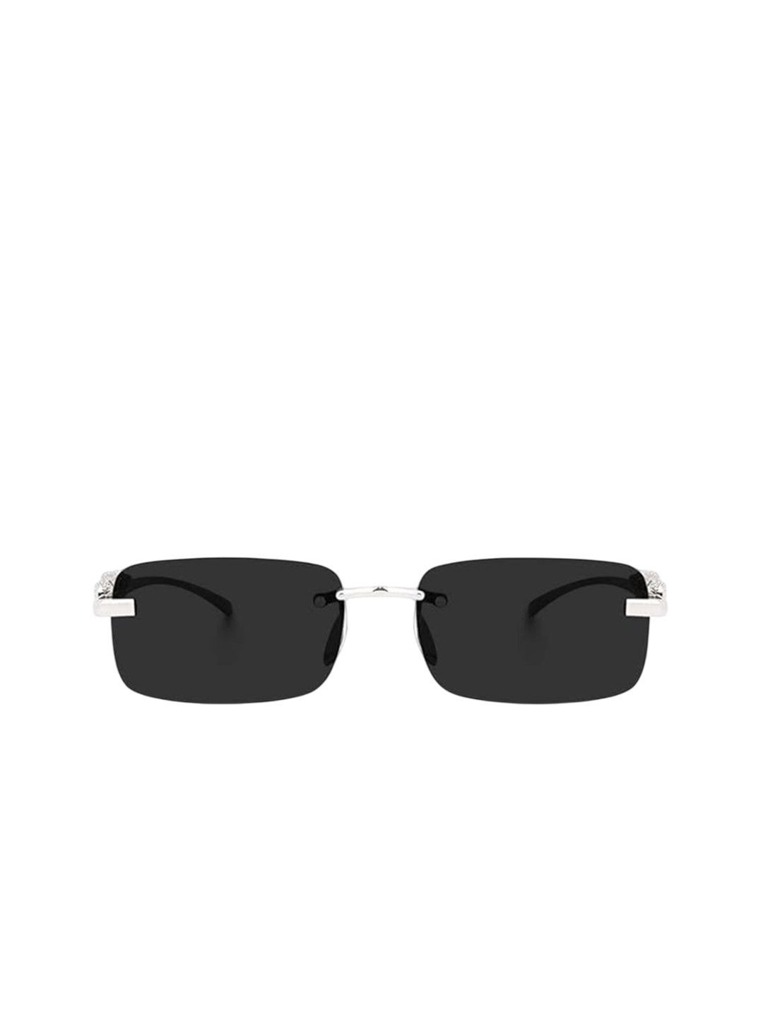 SPADEACES Men Square Sunglasses with UV Protected Lens SP Karan Silver Black