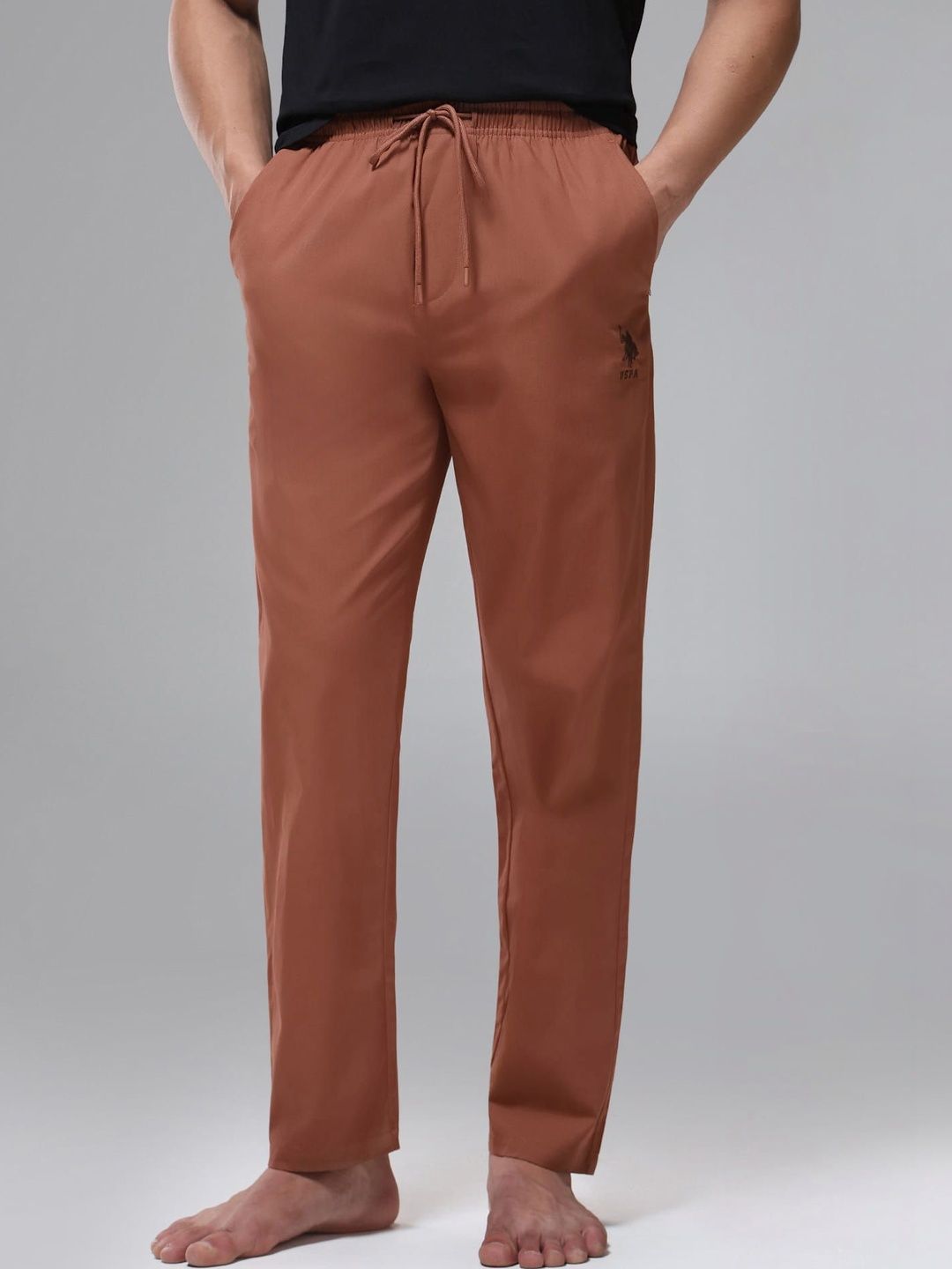 U.S. Polo Assn. Mid-Rise Pure Cotton Straight-Leg Lounge Pants-picture-29
