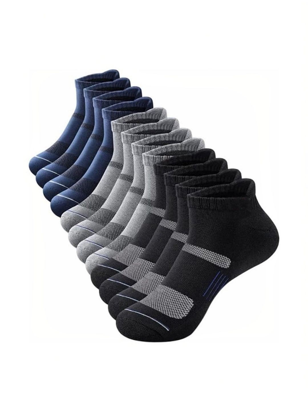 akeet trend Men Pack of 10 Cotton Assorted Patterned Ankle Length Socks-picture-10