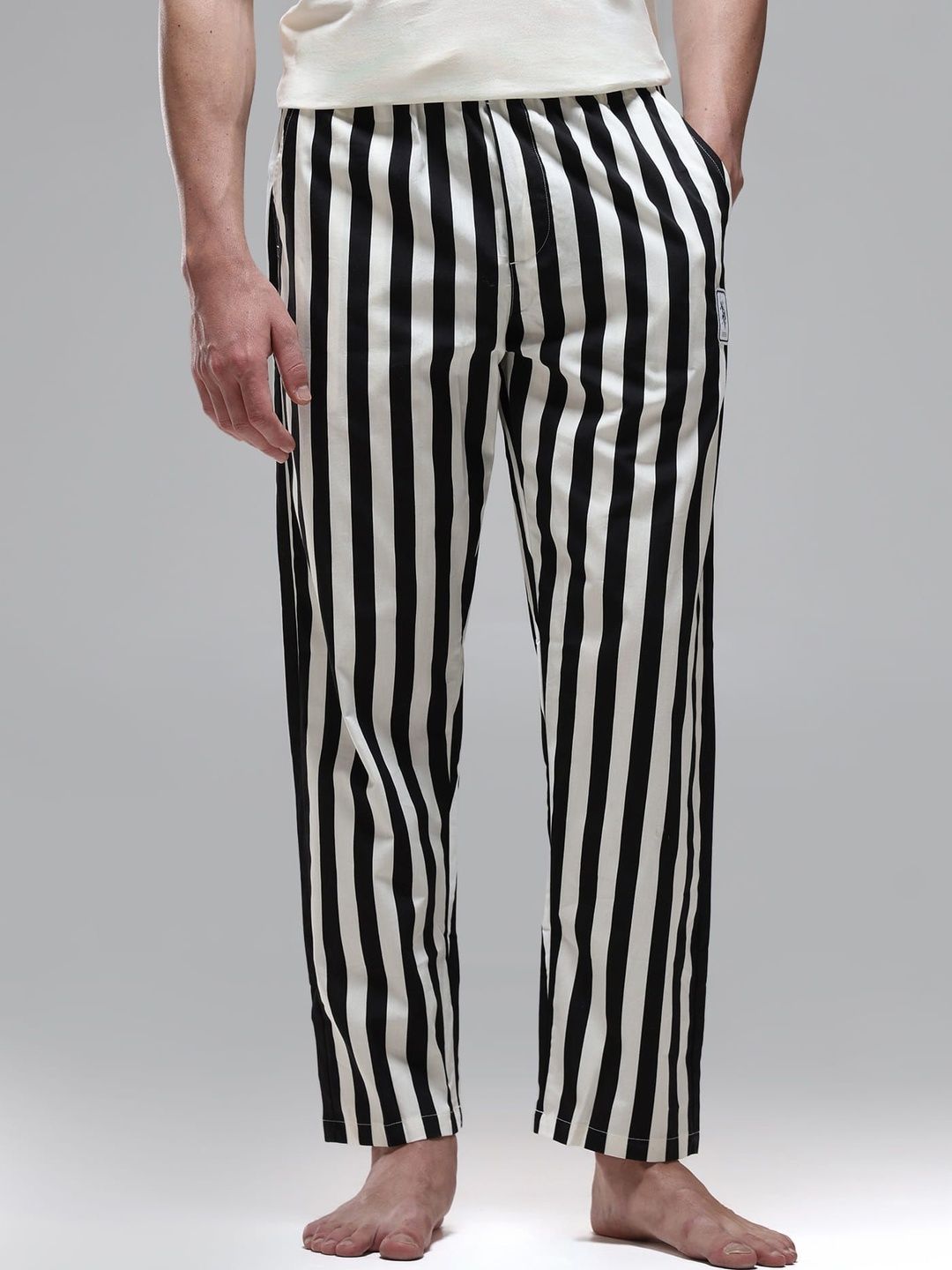 U.S. Polo Assn. Striped Pure Cotton Mid-Rise Straight Lounge Pants-picture-37