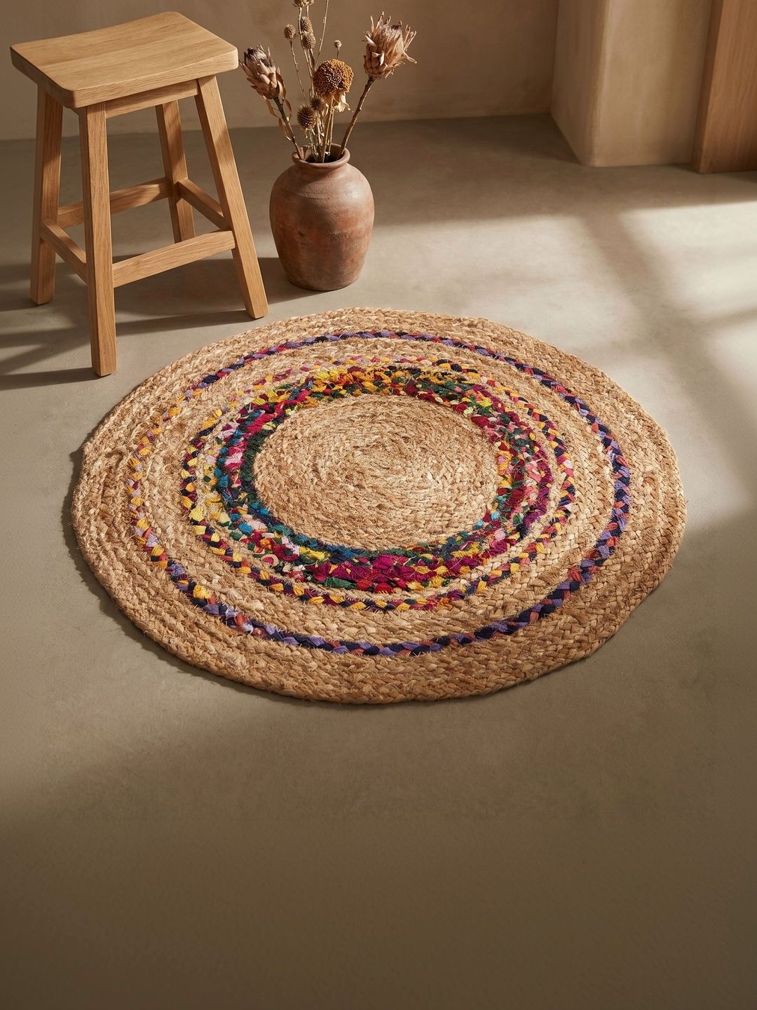 ASTERLANE Brown Colourblocked Handmade Cotton Carpet-picture-29