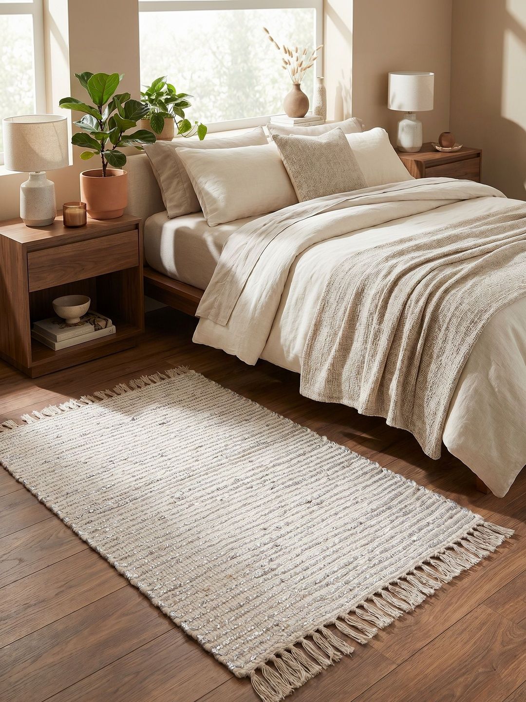 ASTERLANE White Striped Handmade Cotton Carpet-picture-43