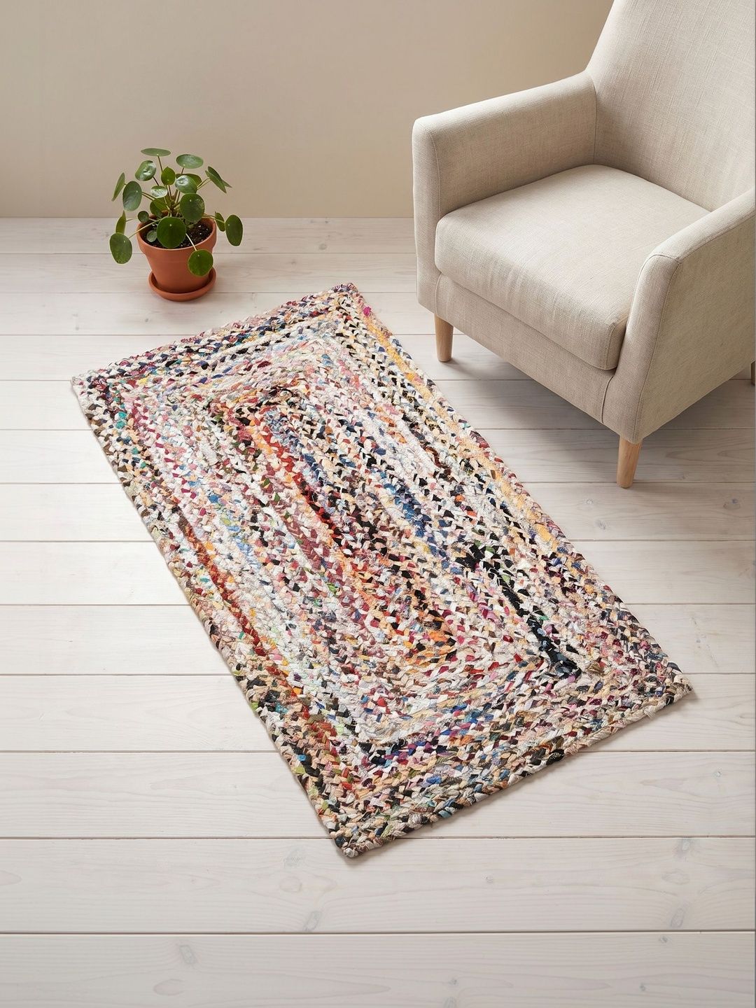 ASTERLANE White Abstract Handmade Cotton Carpet-picture-52
