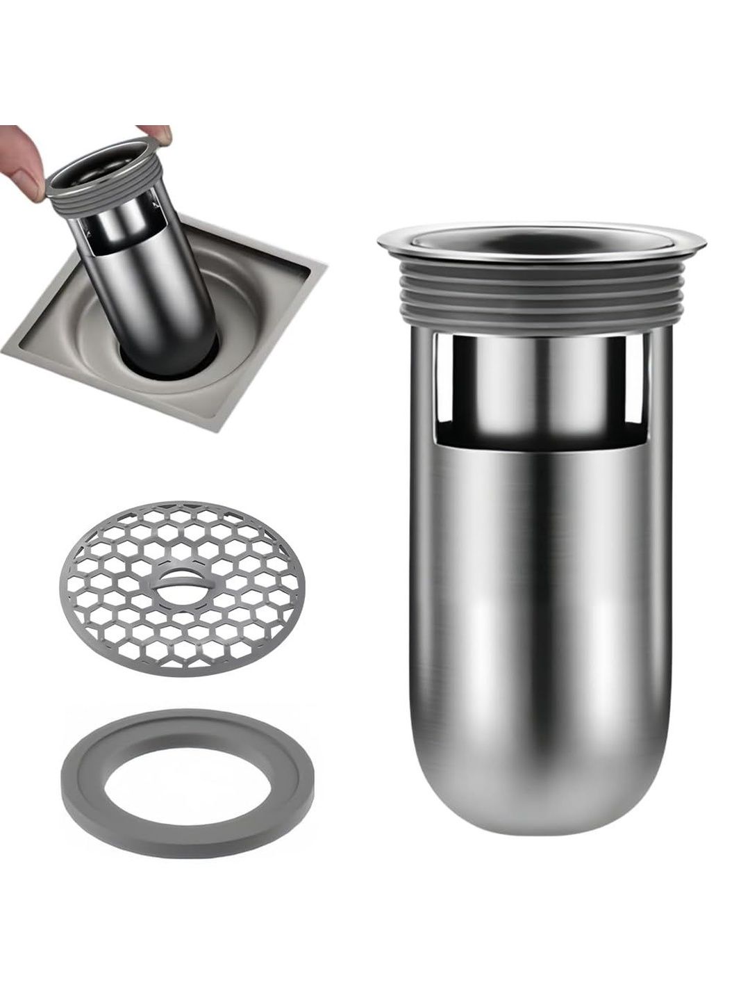 MAYCREATE Silver-Toned & Silver-Toned Solid Stainless Steel Bathroom Accessories-picture-29