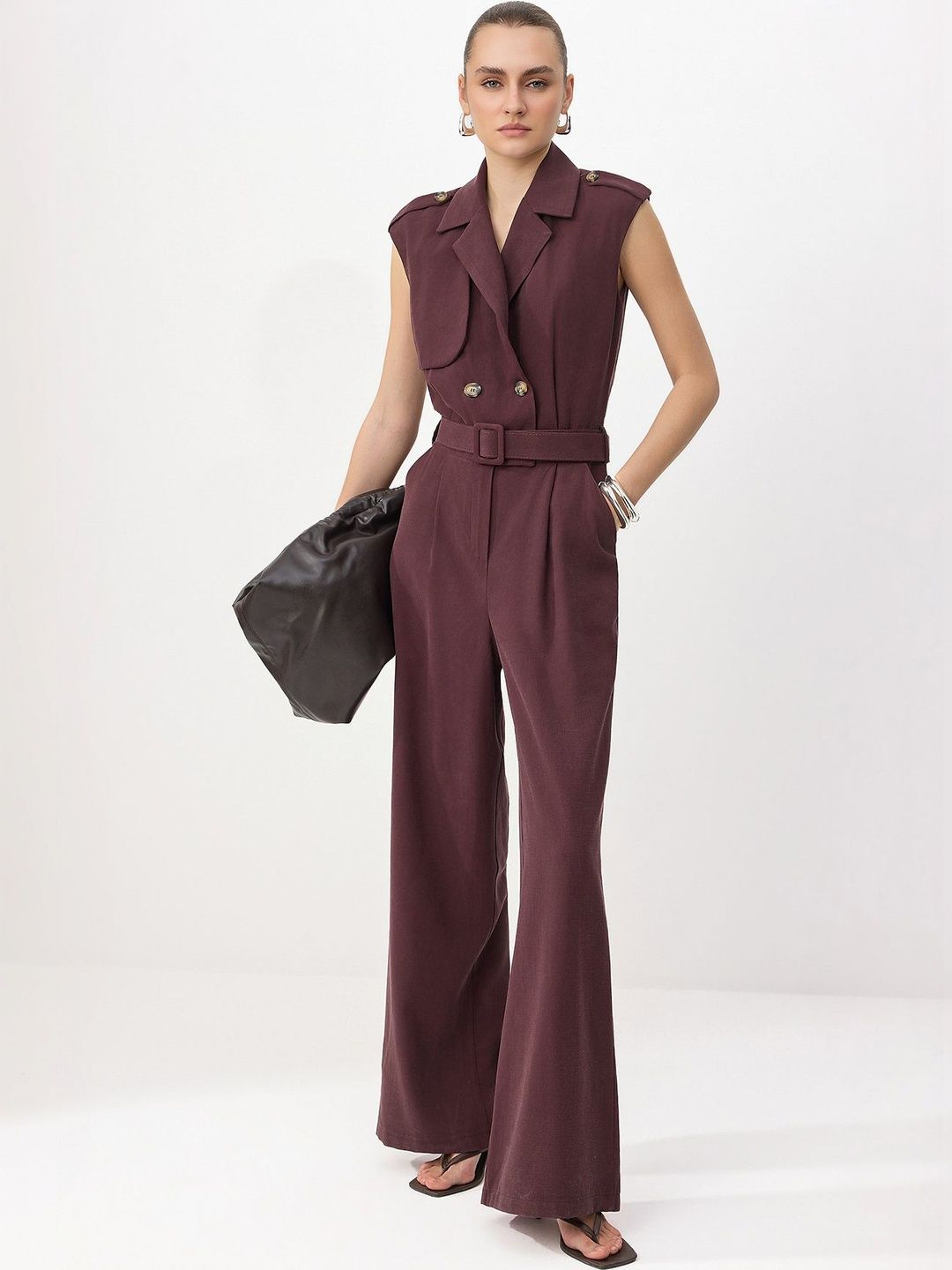 Trendyol Shawl Neck Culotte Jumpsuit-picture-58