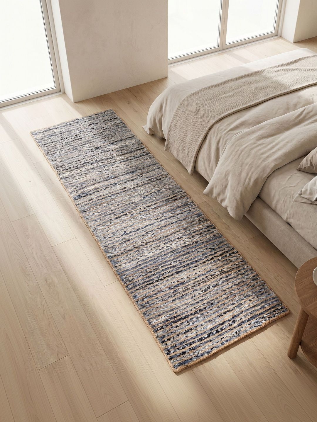 ASTERLANE Brown Striped Handmade Cotton Carpet-picture-38