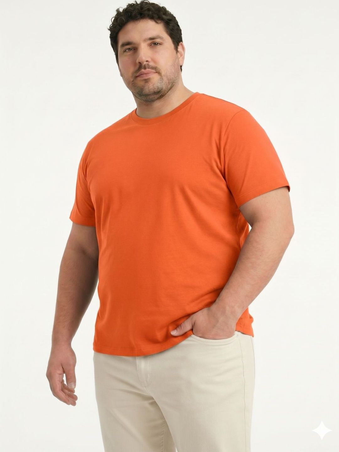 Toodle Plus Men Plus Size Solid Cotton Regular Fit Casual T-Shirt-picture-14