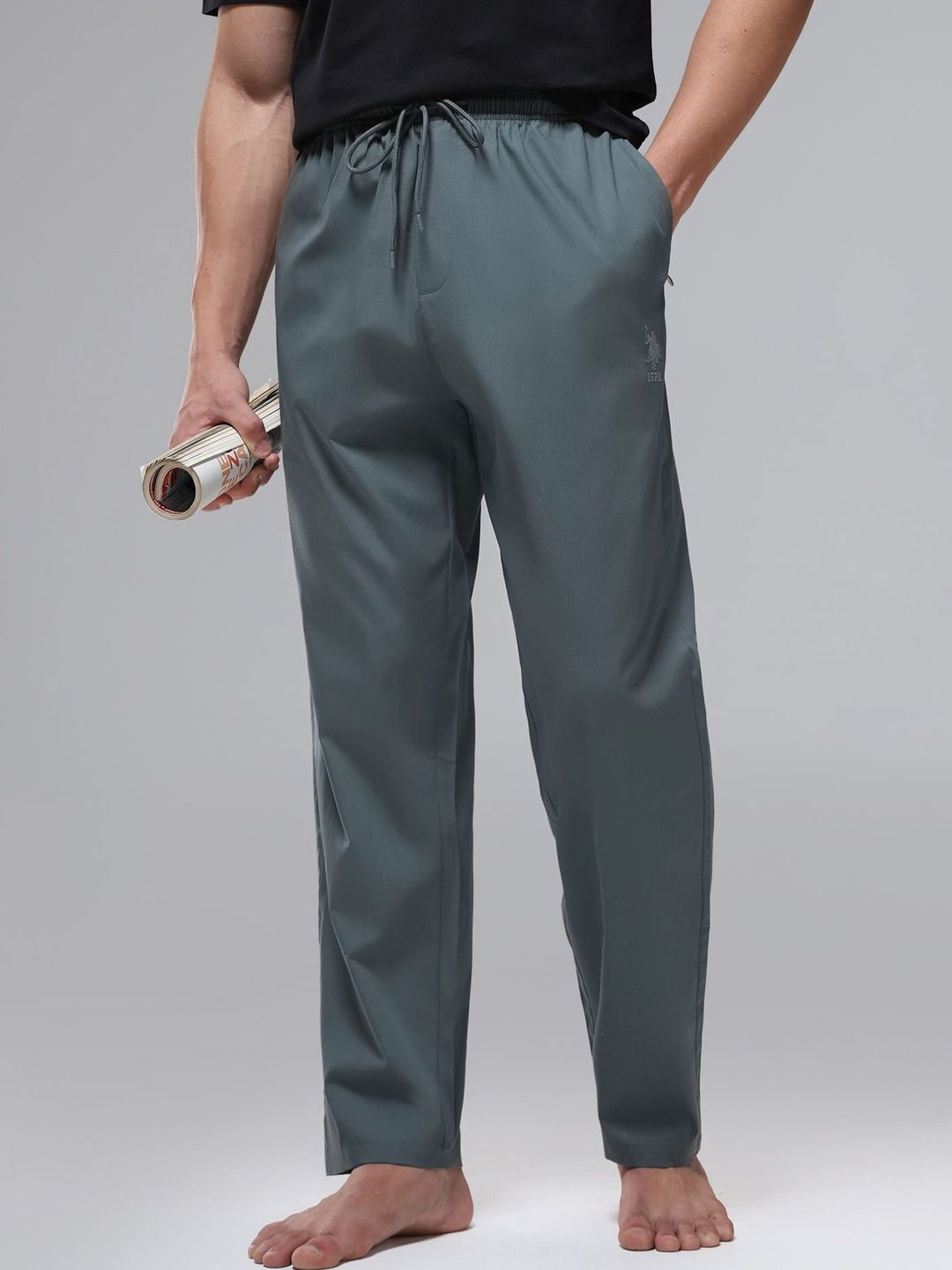 U.S. Polo Assn. Pure Cotton Mid-Rise Straight Lounge Pants-picture-10