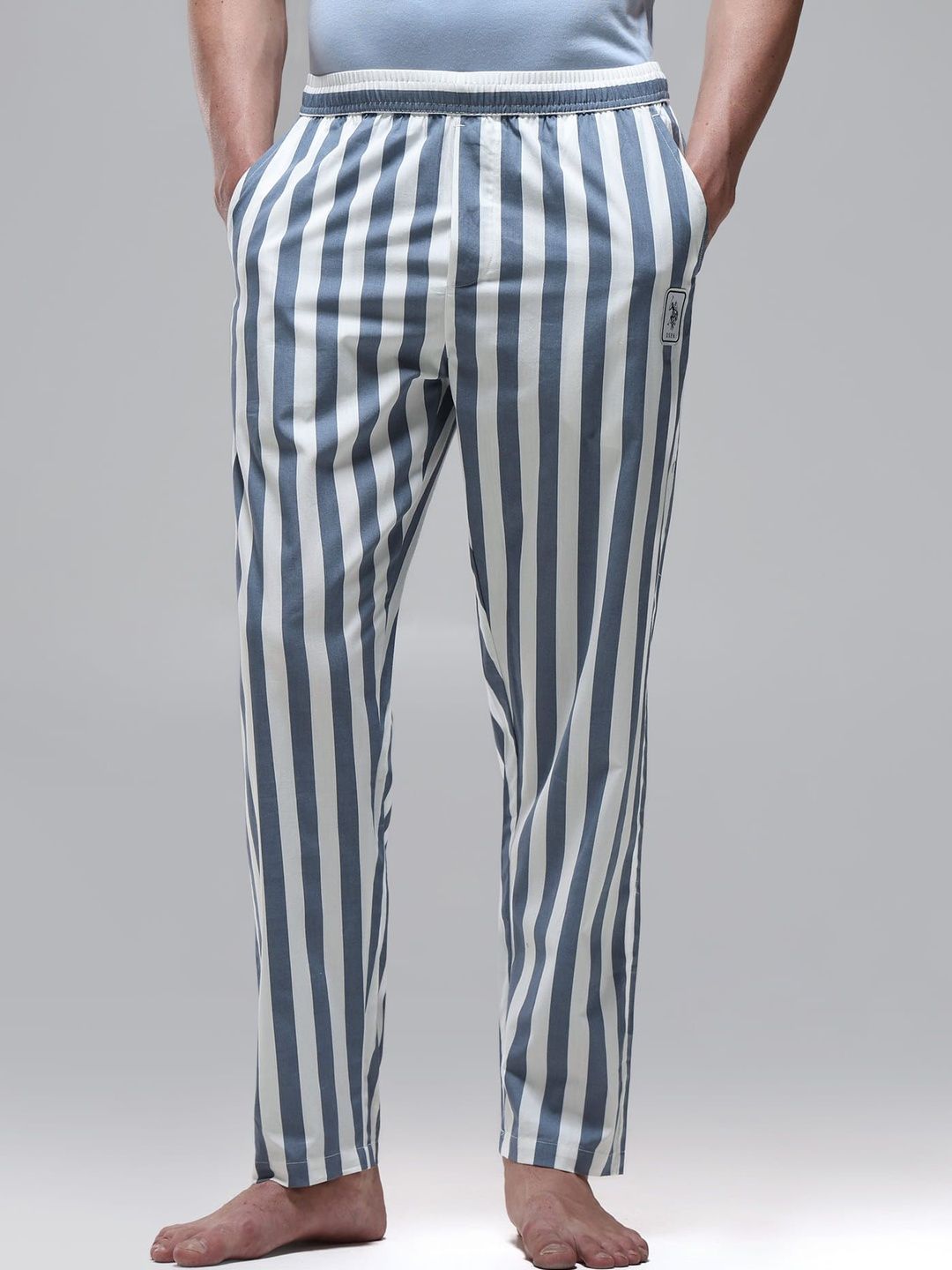 U.S. Polo Assn. Striped Cotton Mid-Rise Straight Lounge Pants-picture-36