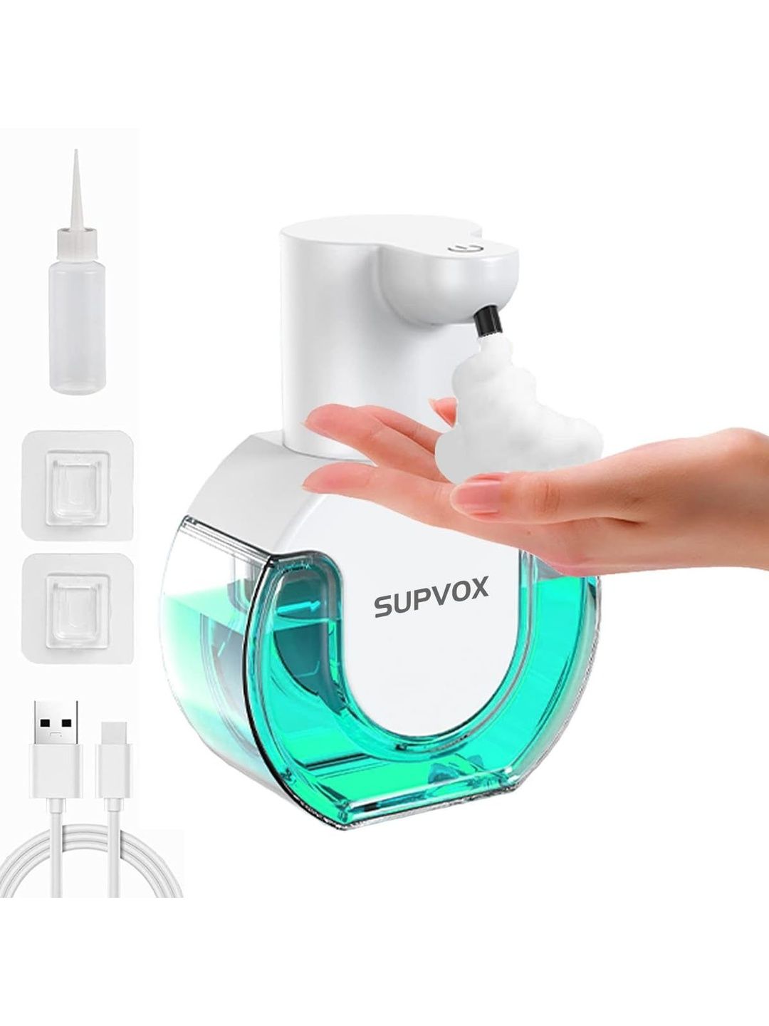 MAYCREATE White & White Solid Plastic Soap Dispenser-image-4