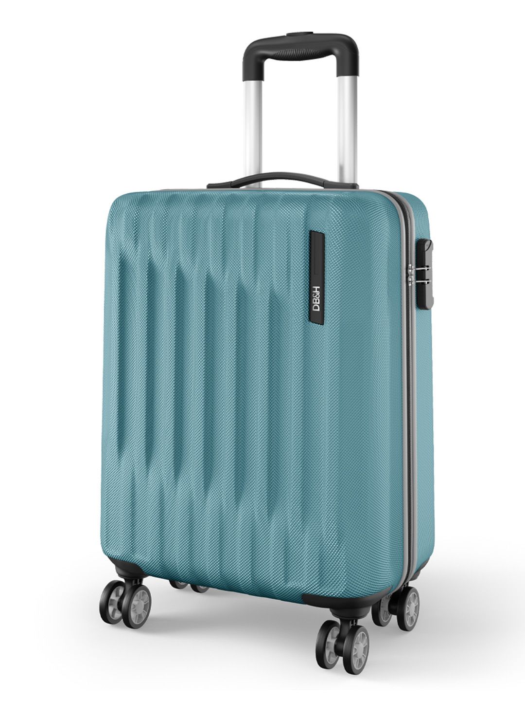 DB&H Cleo Green Polycarbonate 8 Wheel Hard Sided Cabin Trolley Bag Suitcase 56cm-picture-40