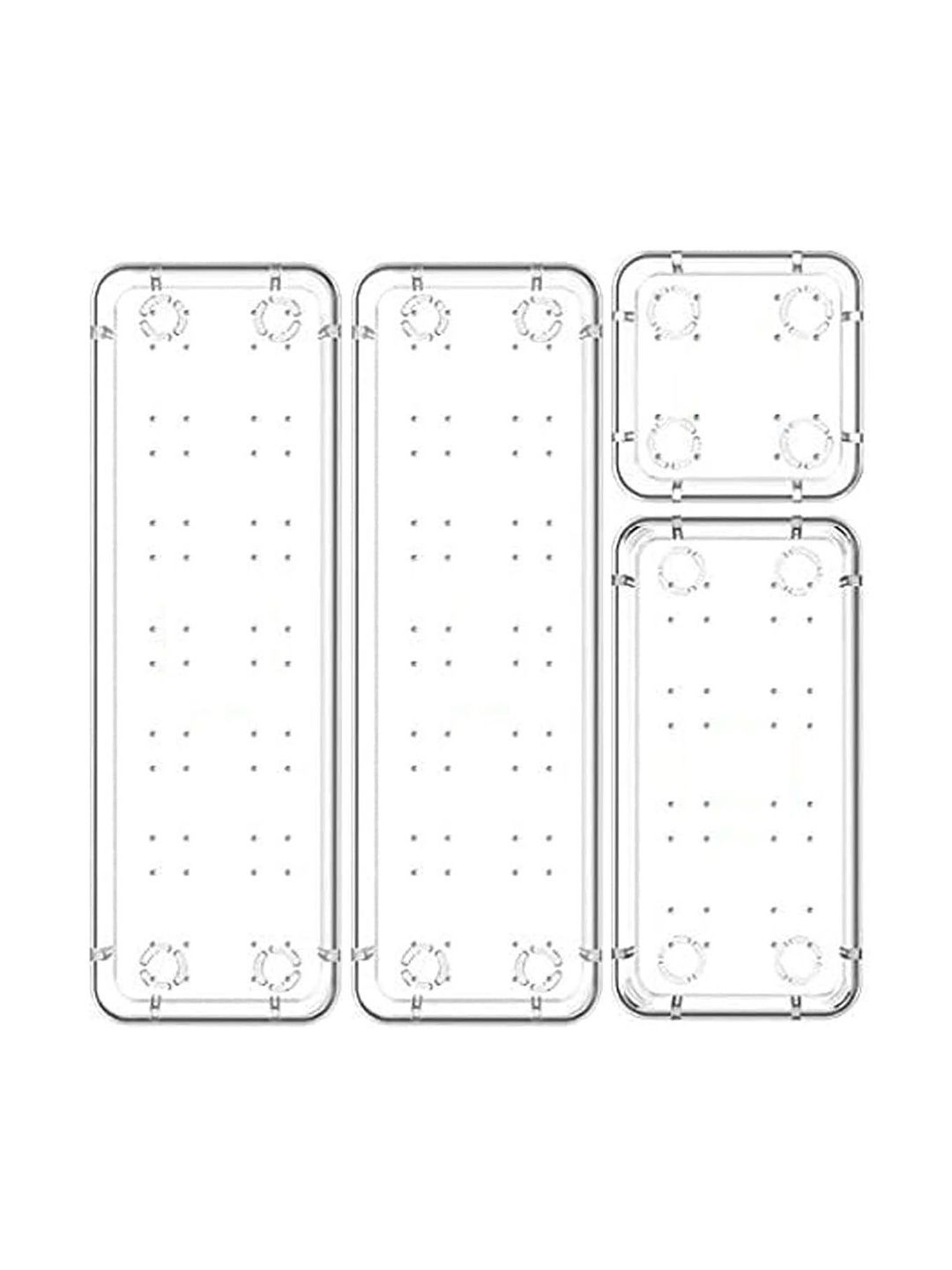 kepzell Transparent Set of 4 Regular Drawer Organiser Organisers-image-15
