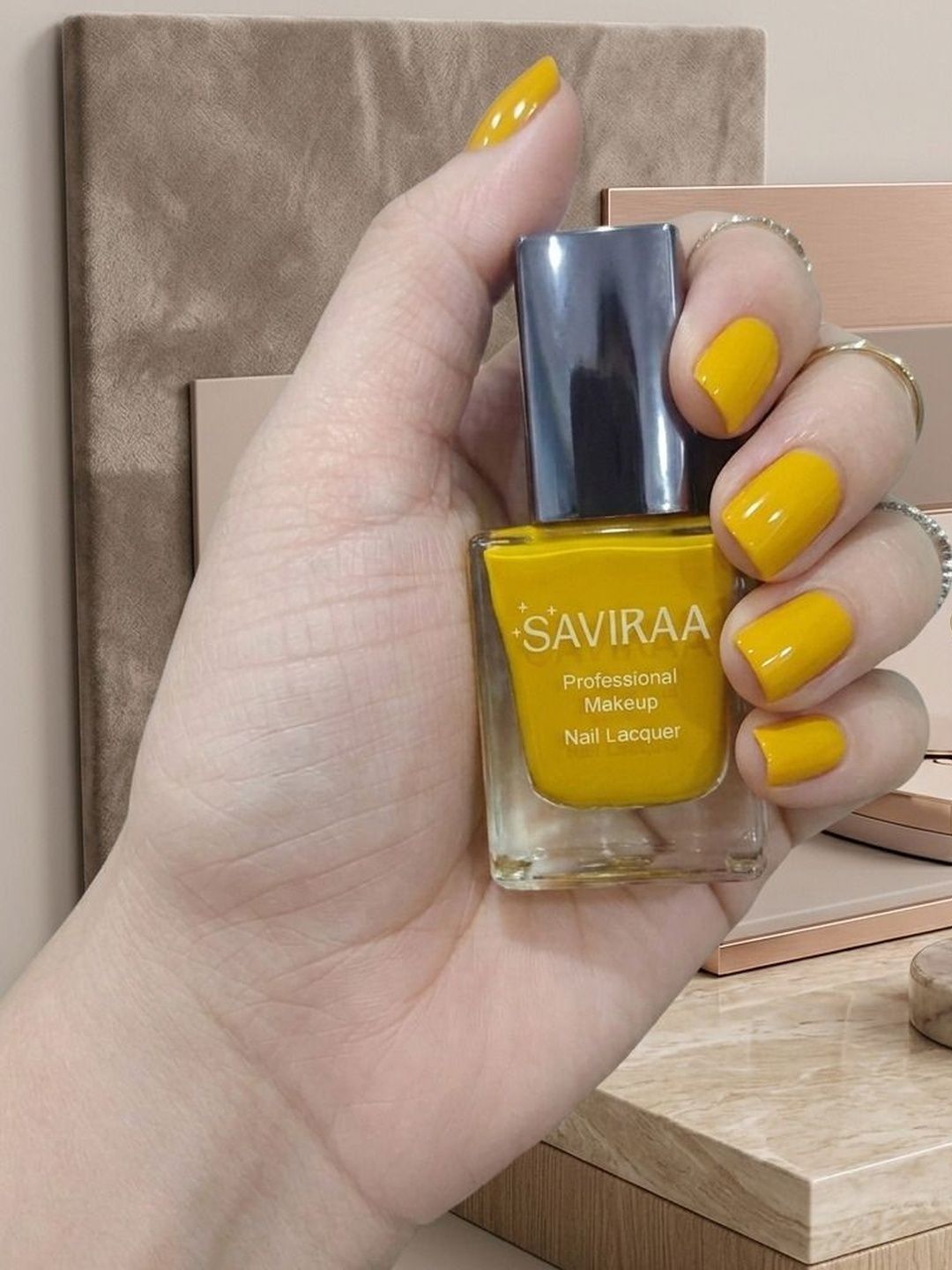 SAVIRAA Long Lasting Nail Polish - 10 ml - Yellow-picture-28