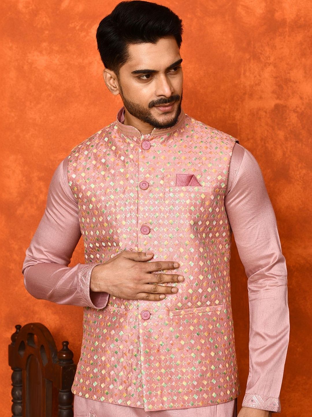 WANAS Men Mandarin Collar Nehru Jacket-picture-20