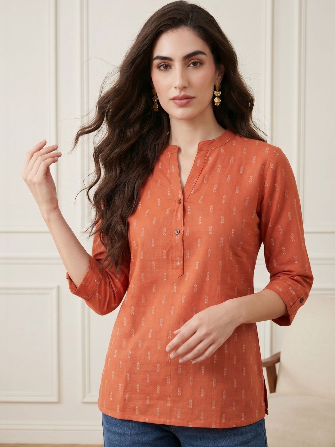 Anouk Ethnic Motifs Printed Pure Cotton Kurti-picture-21