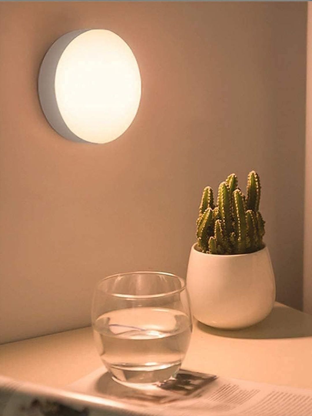 ECOBSY White & White Acrylic Contemporary Spherical Shaped Wall Lamp-picture-13