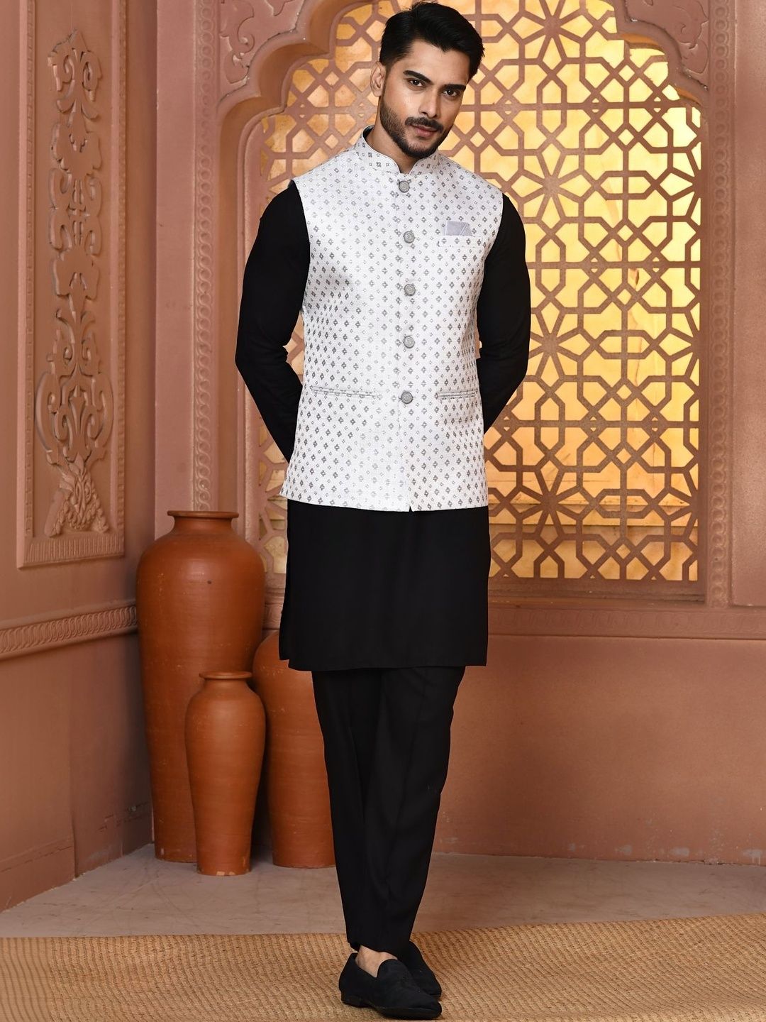 WANAS Woven Design Woven Nehru Jacket-picture-14