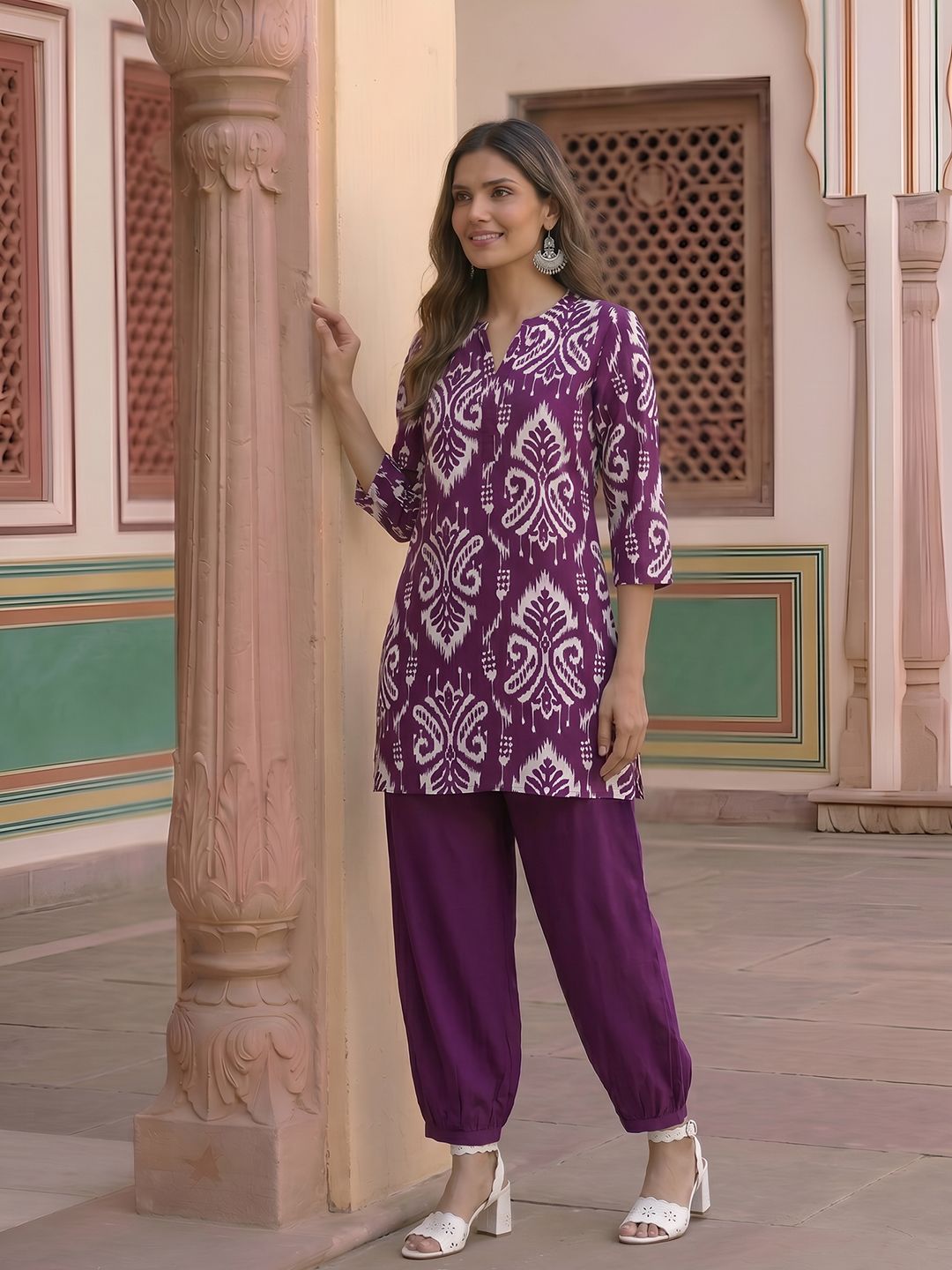 Anouk Ethnic Motifs Printed Regular Pure Cotton Kurti with Salwar & Dupatta-picture-29